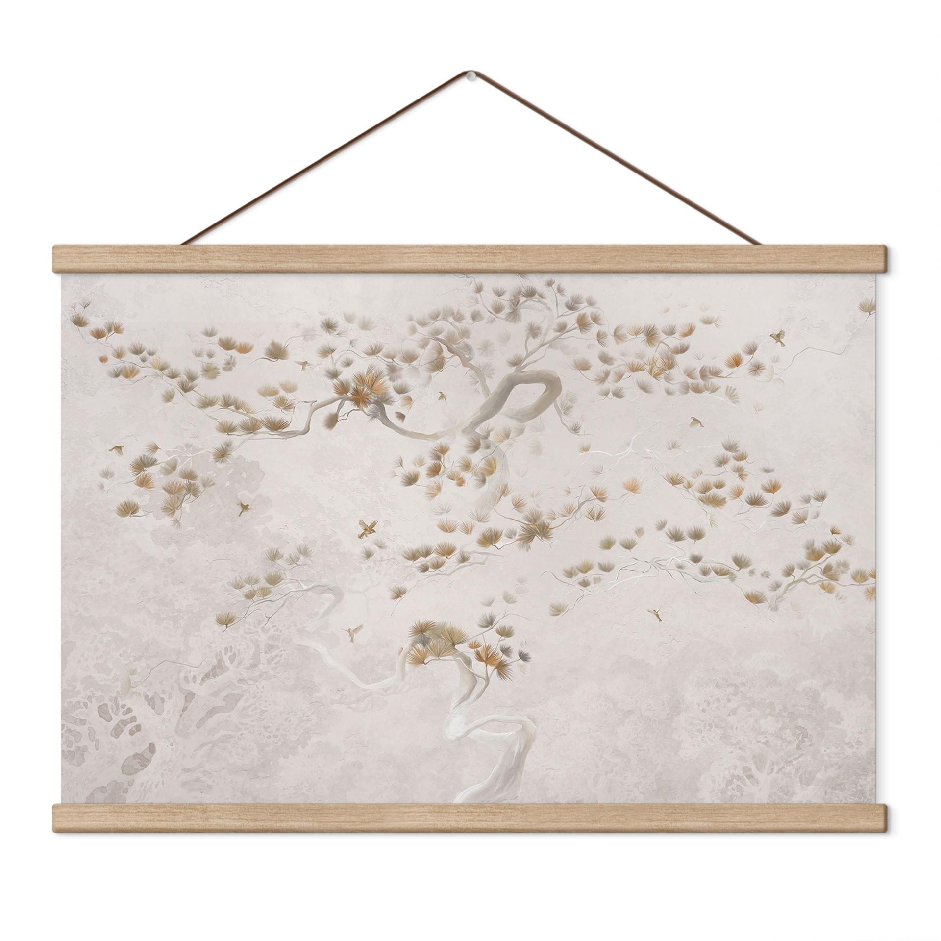 Textielposter Elegante pijnboom in Aziatische stijl - Ms Tiff