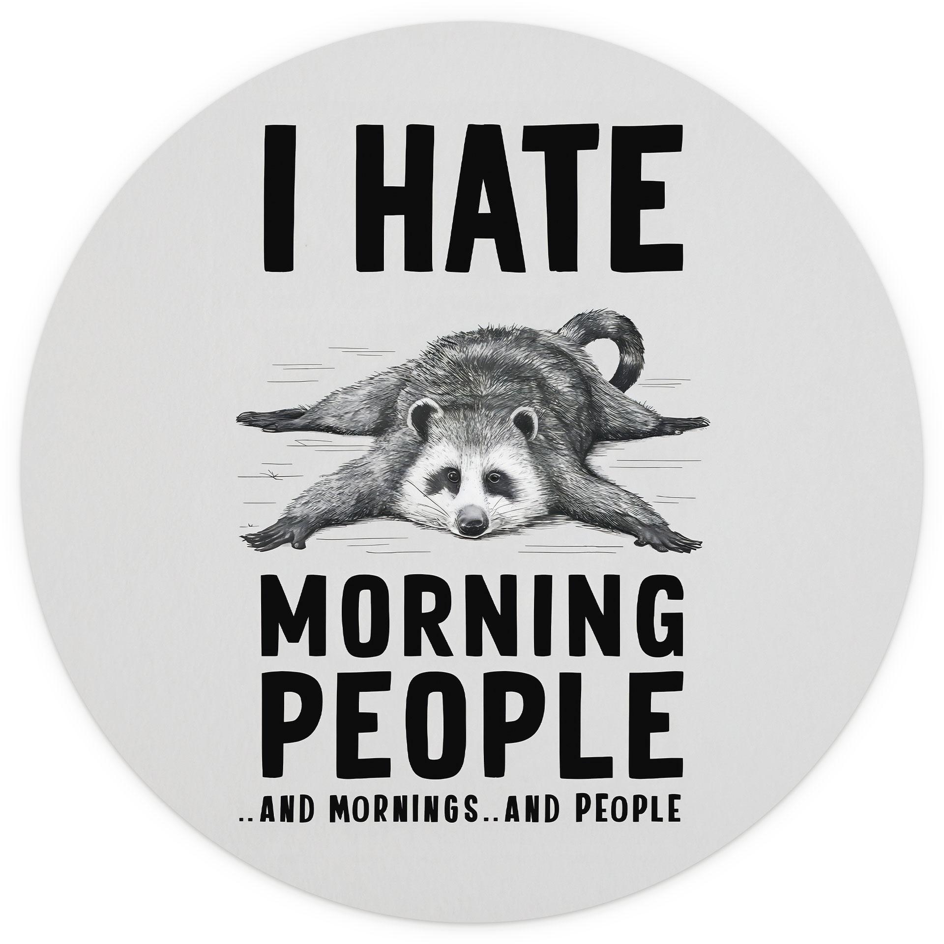 Behangcirkel I hate morning people - Magnusson - vliesbehang/zelfklevend vliesbehang