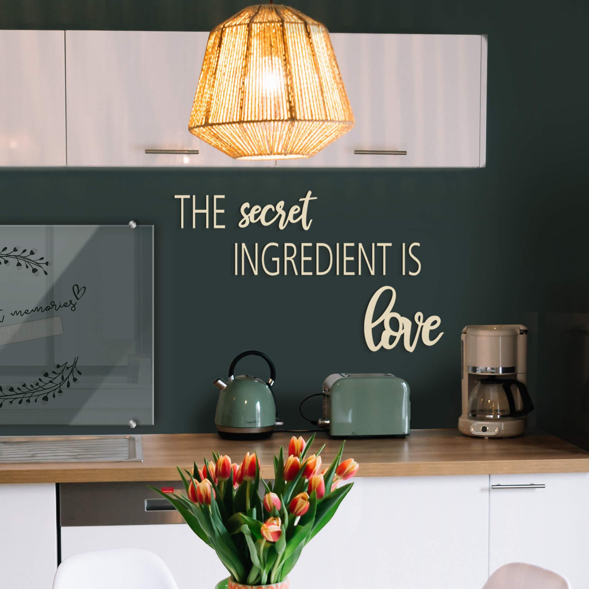 Lettres décoratives en placage bois de peuplier - The secret ingredient is love