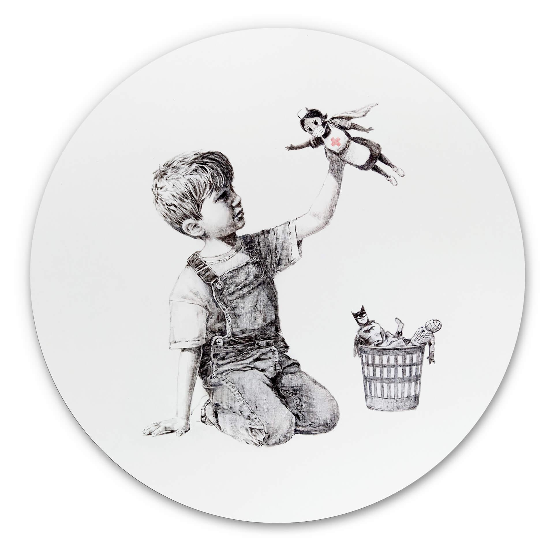 Wandcirkel Banksy - Real Hero