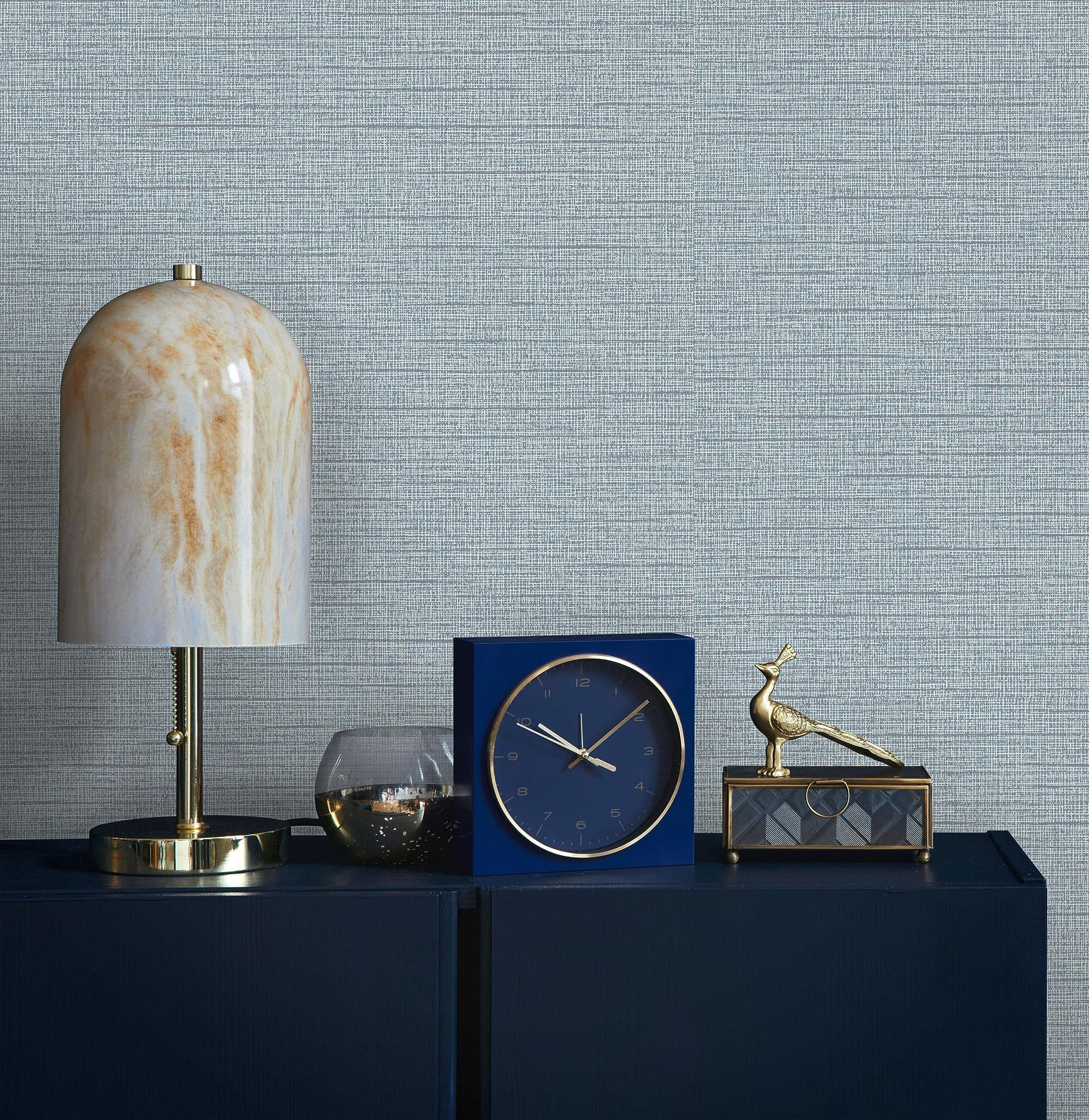 Effen behang, vliesbehang Novamur Yvi blauw