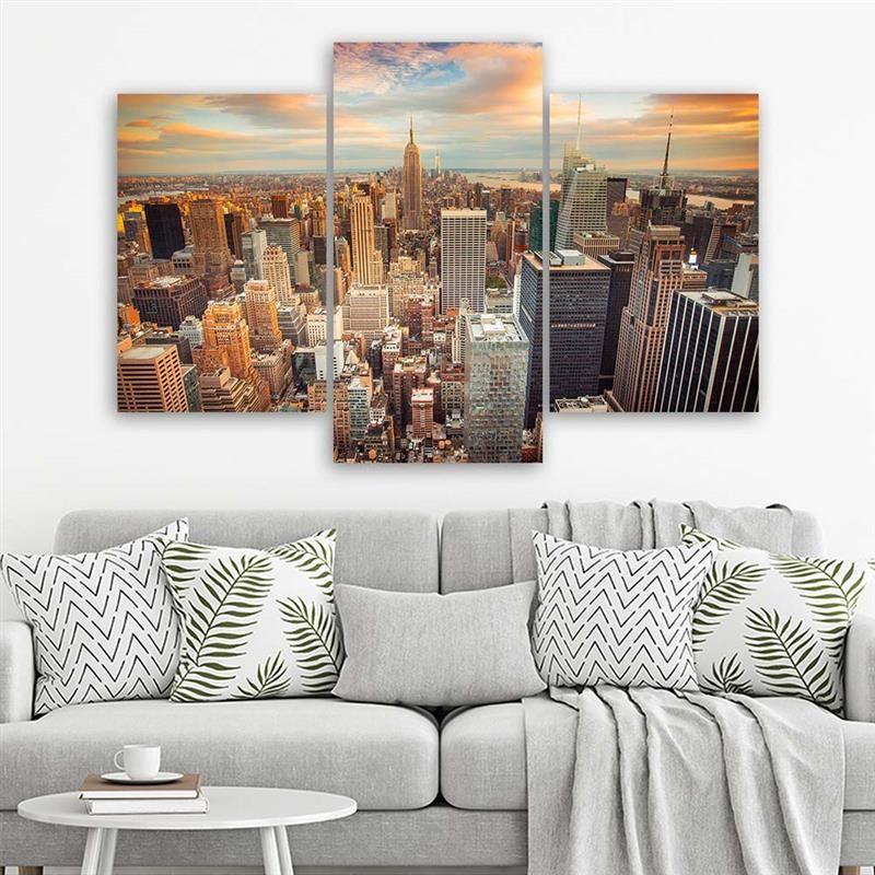 3-delige canvasprint, New York City Manhattan, VS