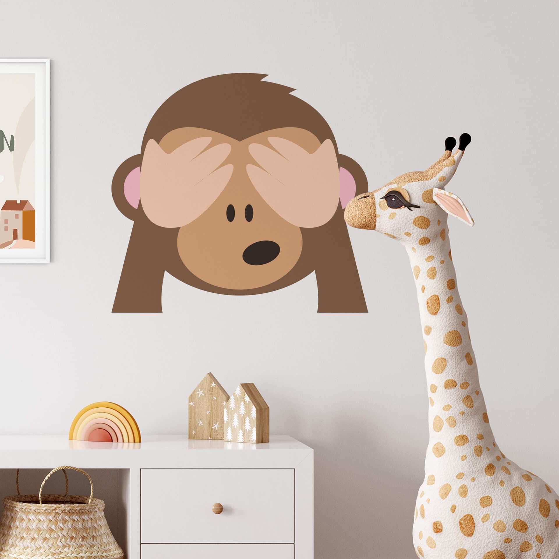 Muursticker Emoji See no Evil Monkey