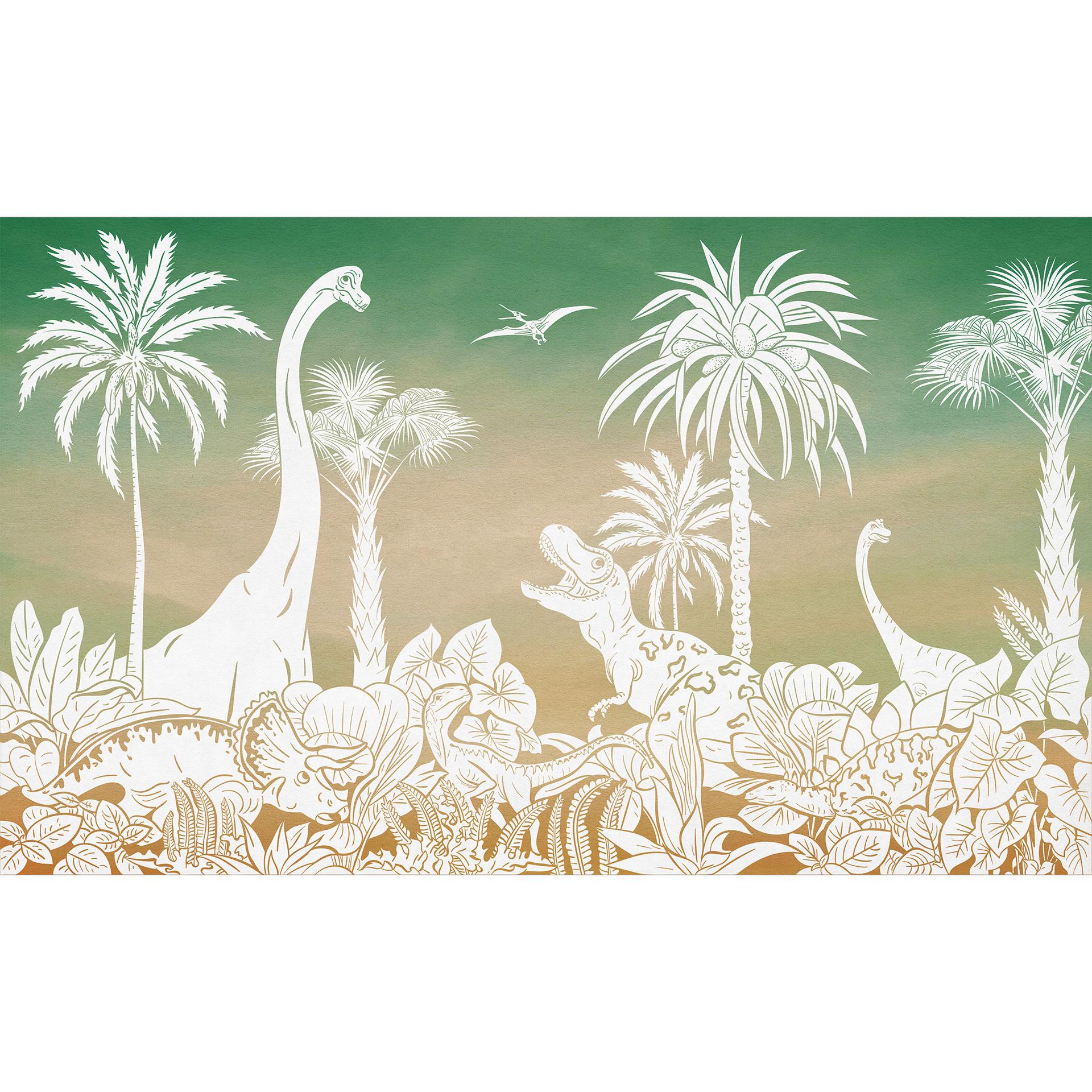 Fototapete Abenteuerreise zu den Dinosauriern - Ombre - Kikki Belle