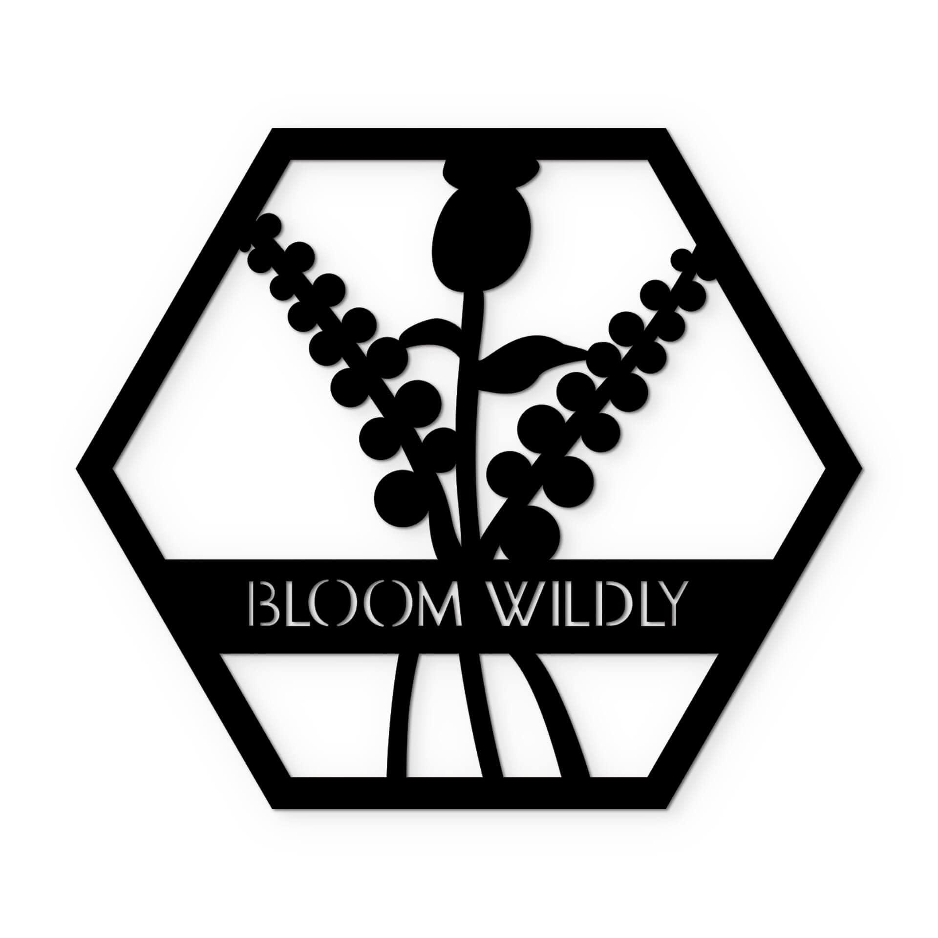 Decoración acrílica flores en hexágono - Bloom Wildly