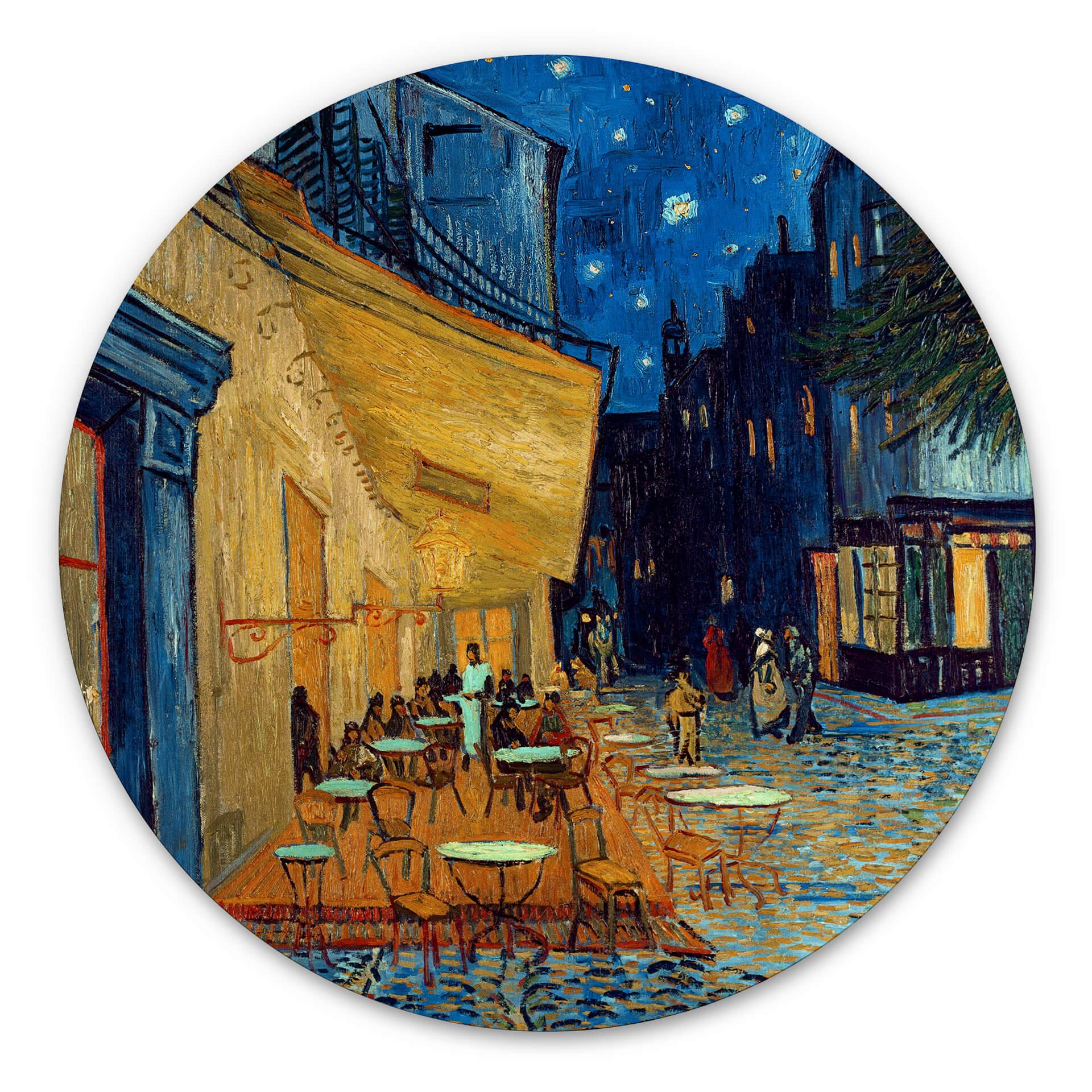 Tableau sur alu-Dibond rond van Gogh - Terrasse du Café le soir