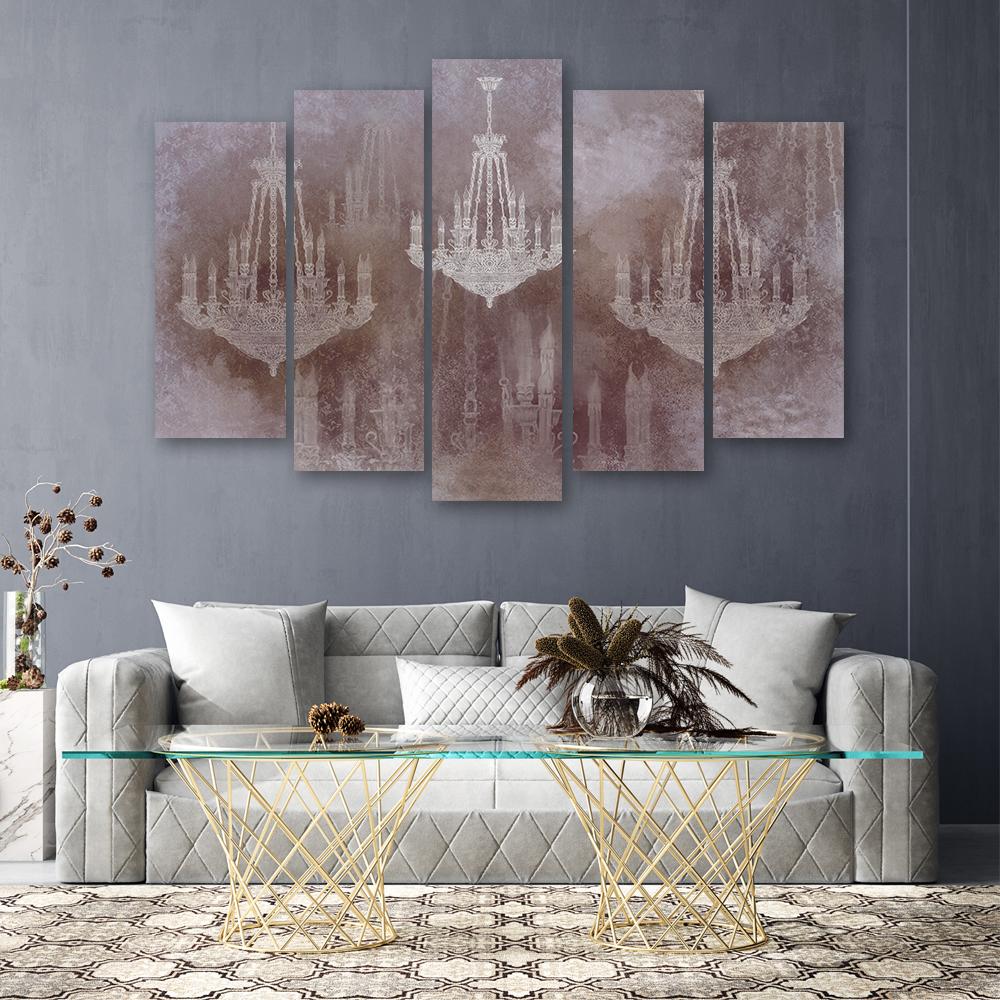 Canvas print 5 dele, lysekrone