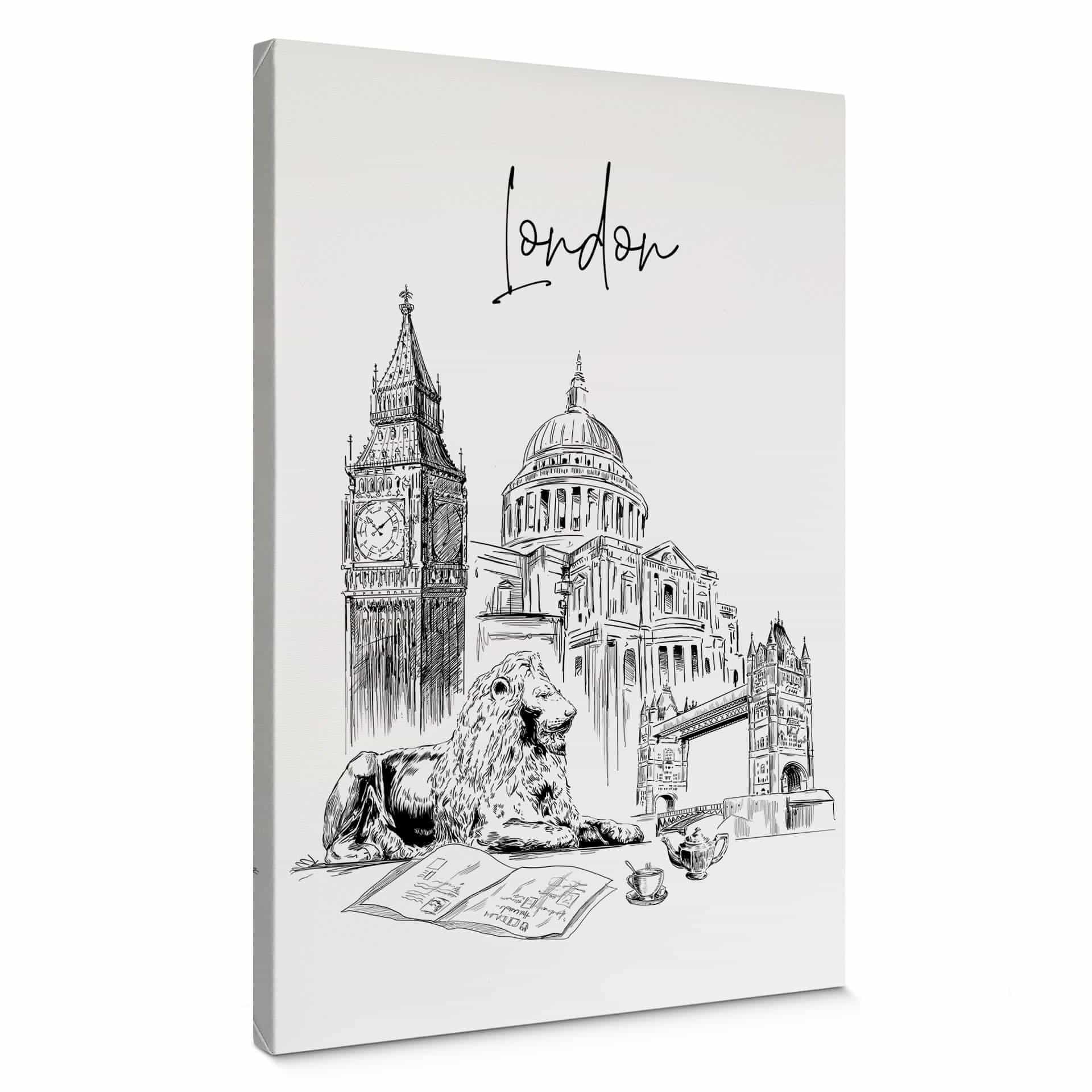 Canvastavla London - Svartvitt - Älska din stad