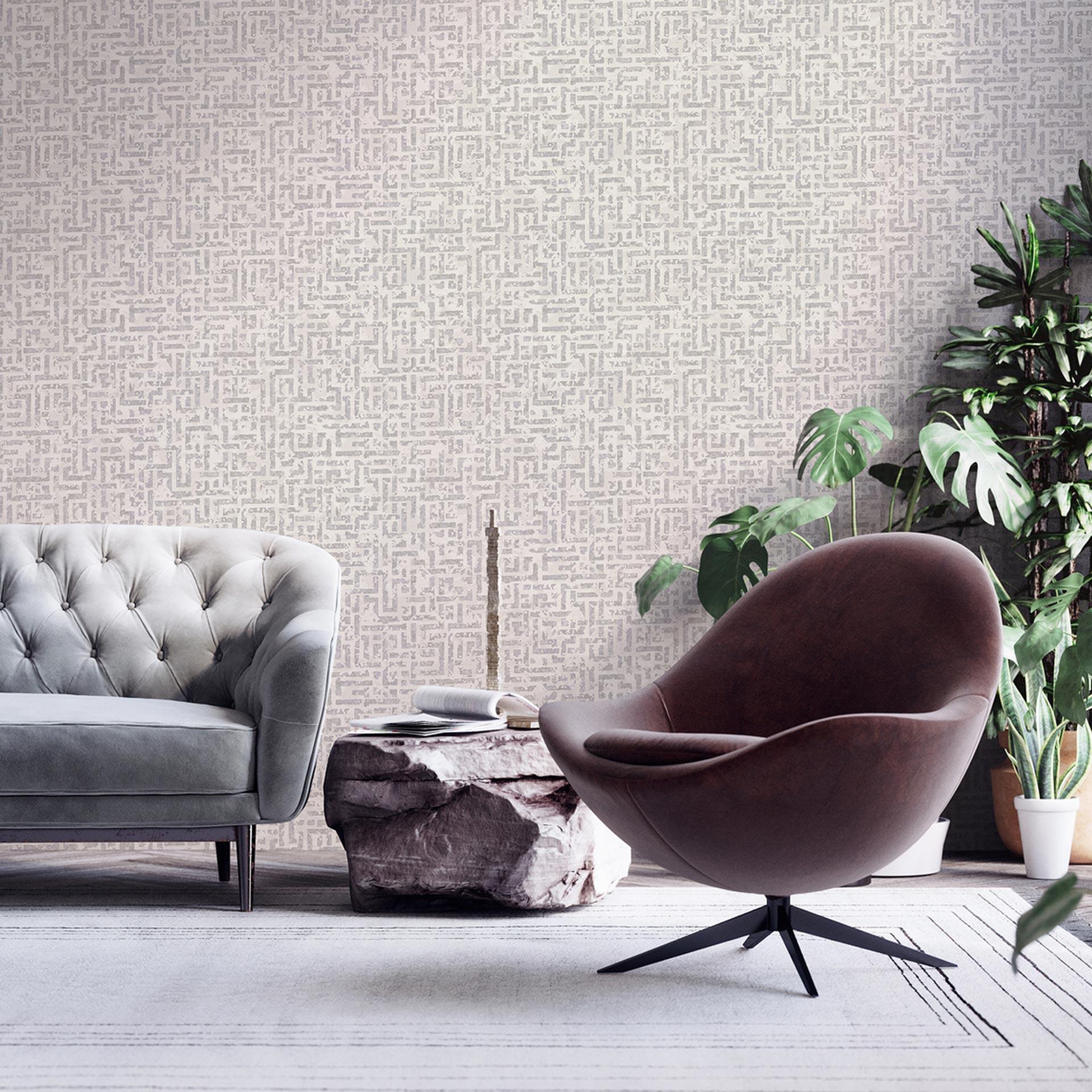 Livingwalls Ethnotapete My Home My Spa Vliestapete Study Libary Home weiß, silber