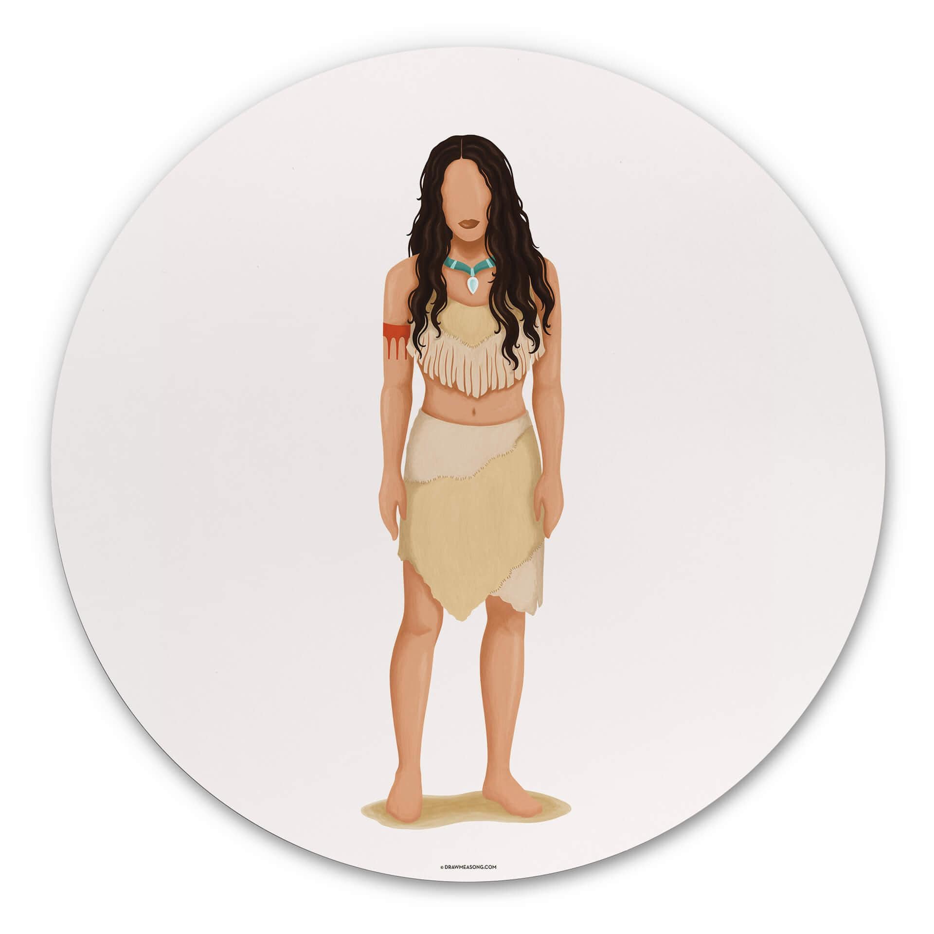 Tableau sur alu-Dibond rond Tohmé - Pocahontas