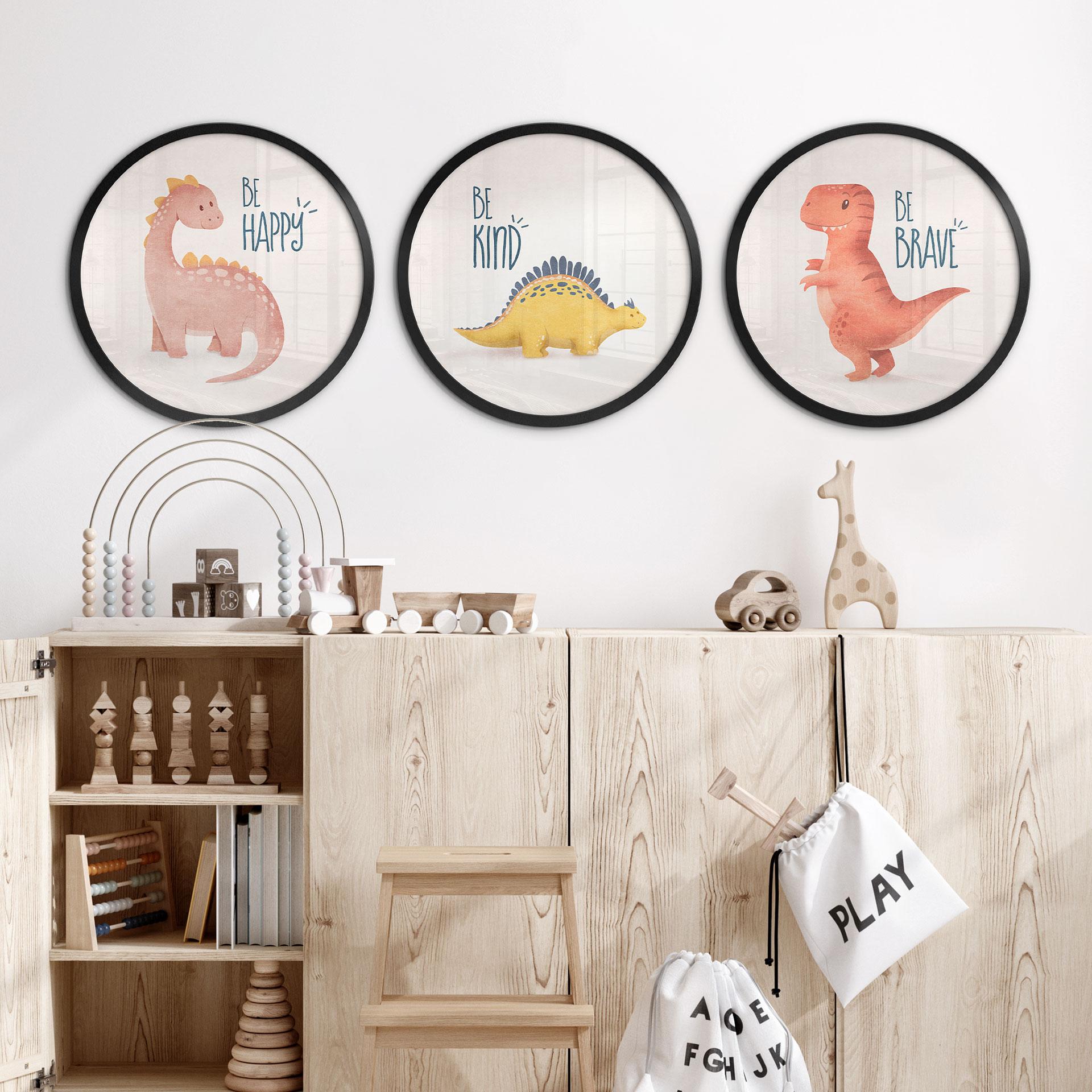 Póster Dino Be Kind - Estegosaurio - Tunaboylu - Redondo
