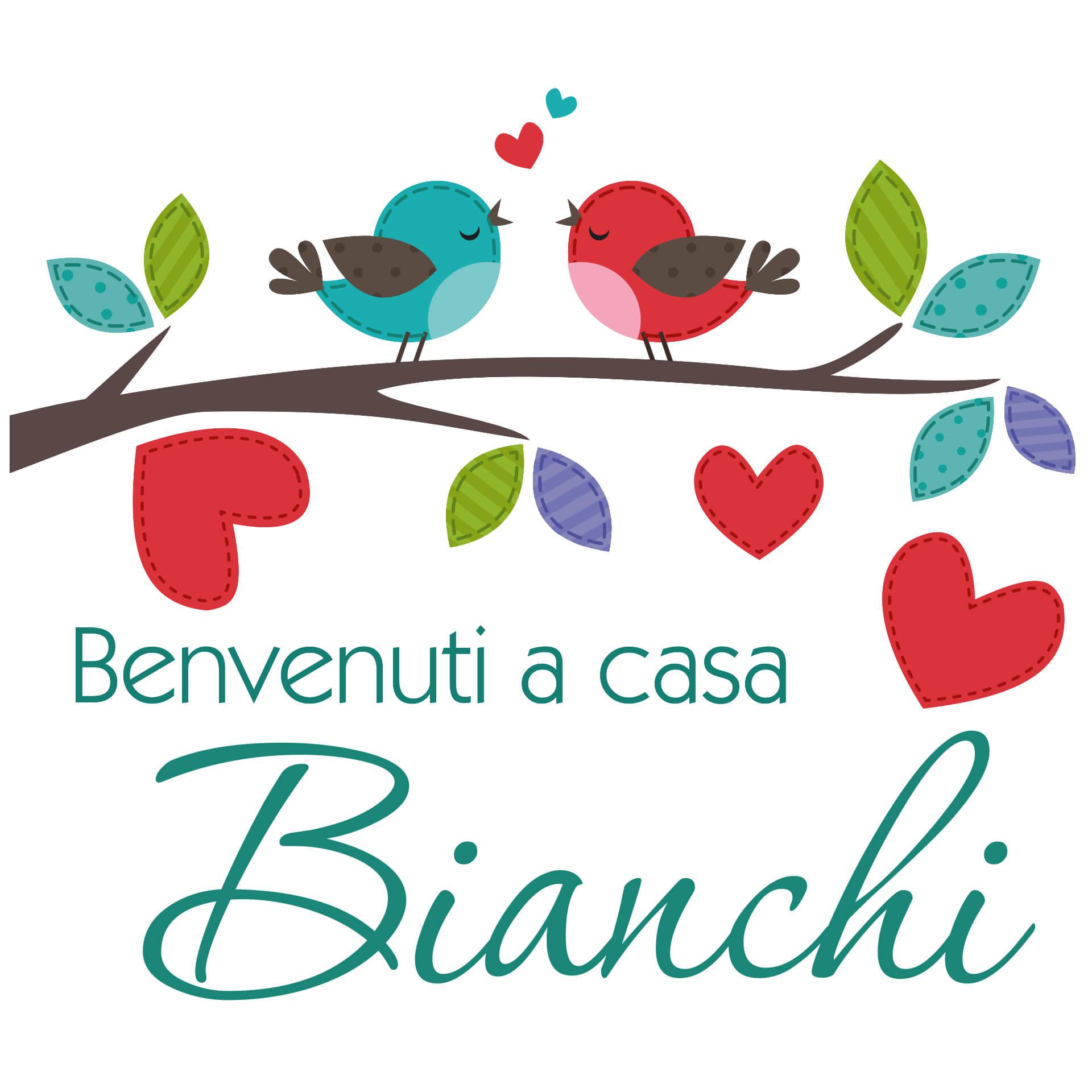 Adesivo murale Benvenuti a casa + Nome