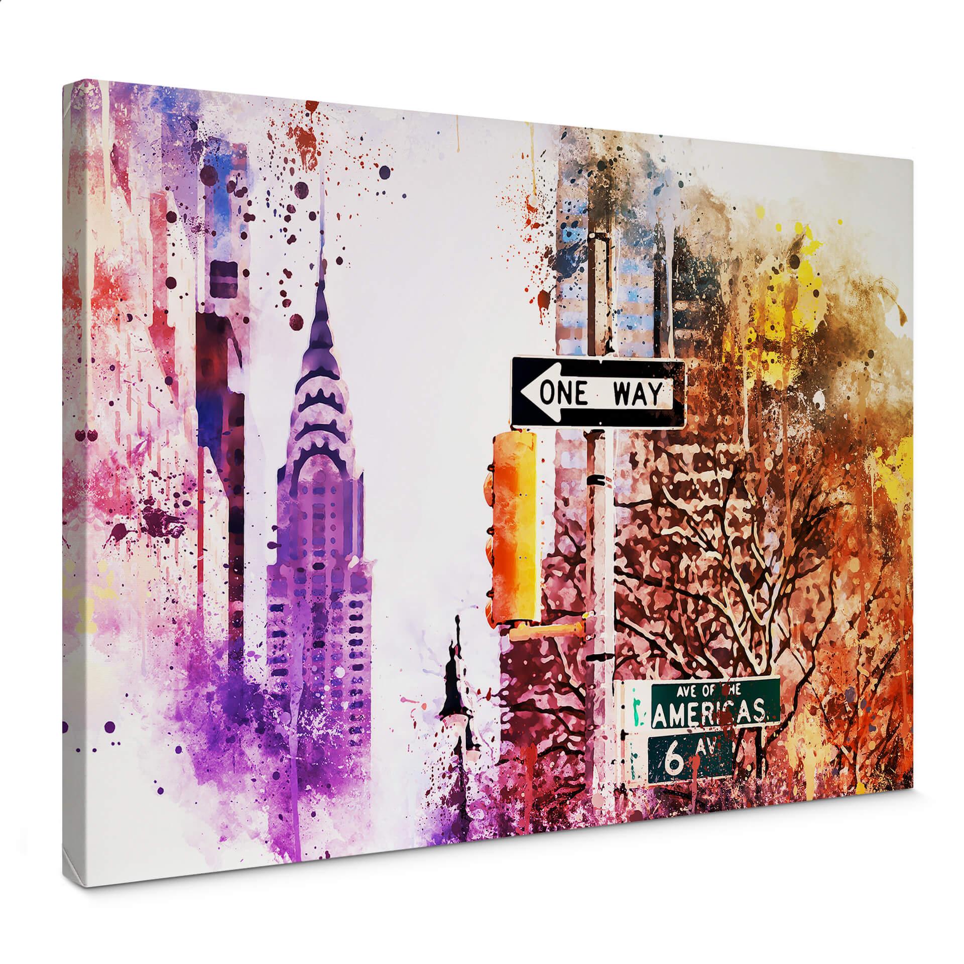 Canvastavla Hugonnard - Akvarell: Empire State Building