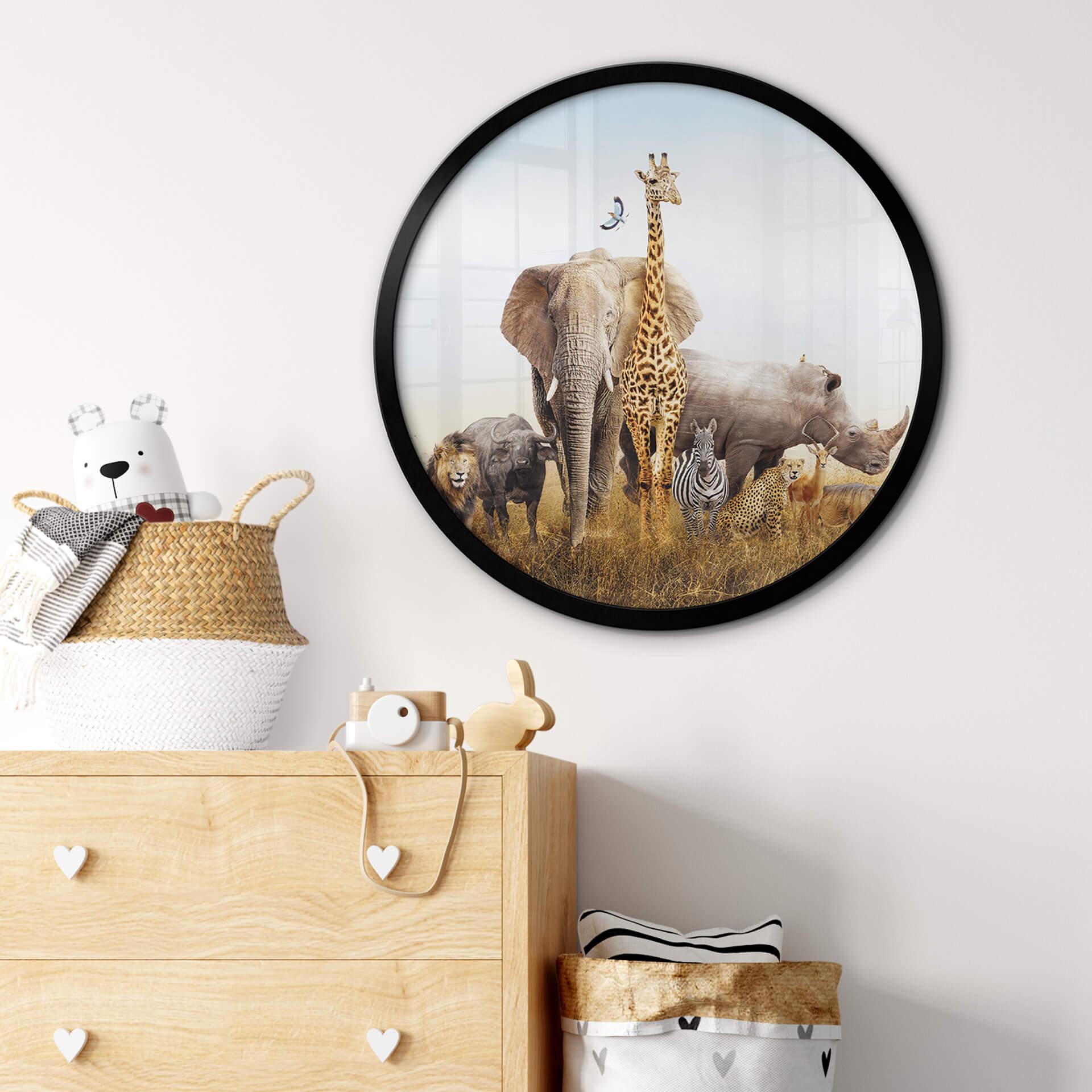Póster de animales africanos - Redondo