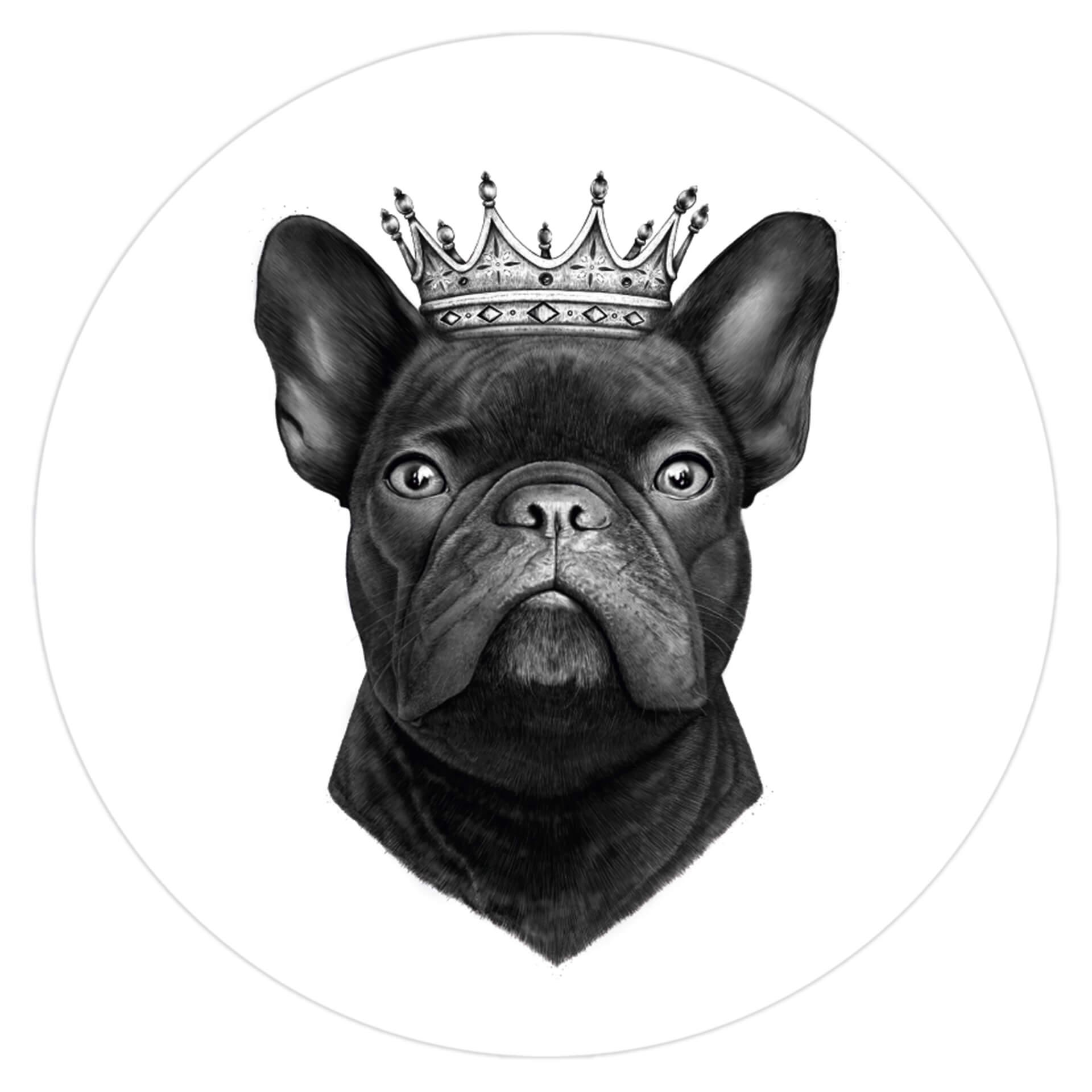 Wandtattoo Korenkova - King French Bulldog - Rund