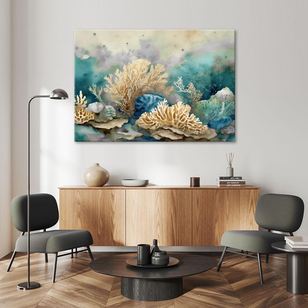 Canvasbillede, Koral søstjerne turkis