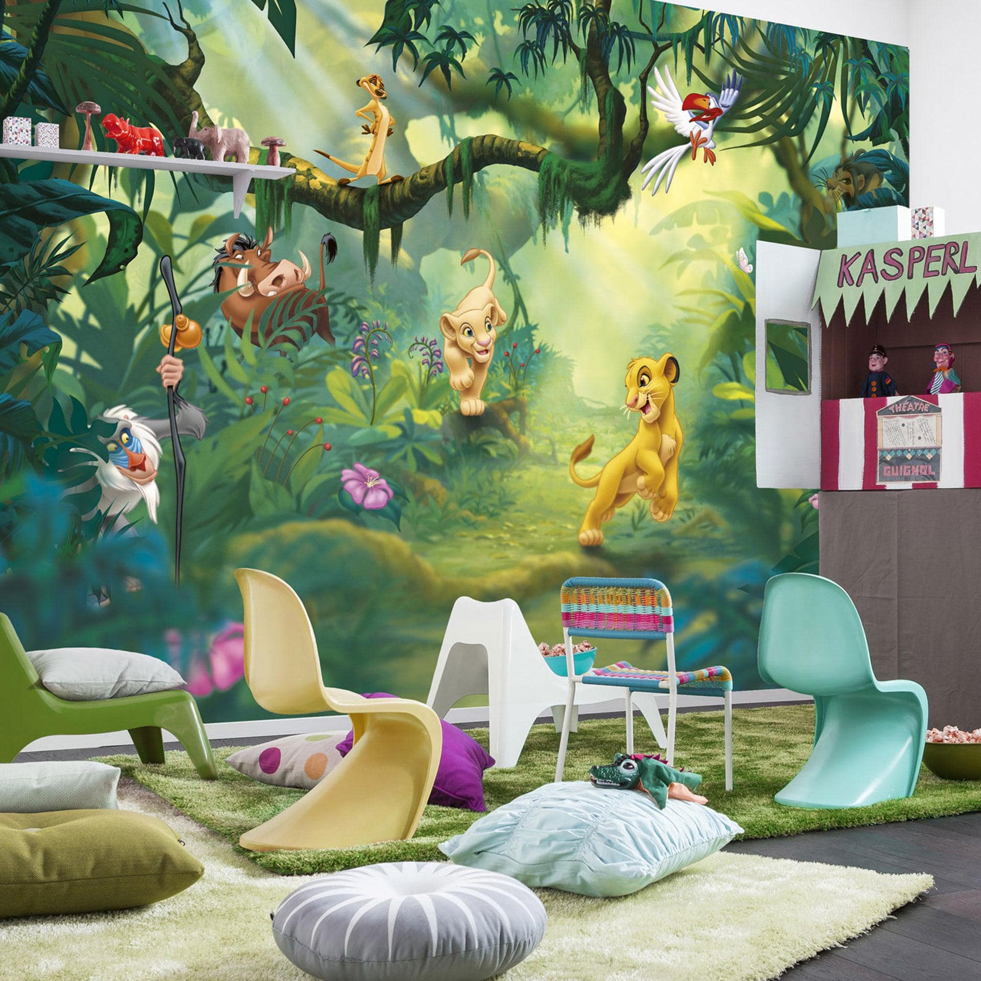 Fotobehang Papierbehang Lion King Jungle
