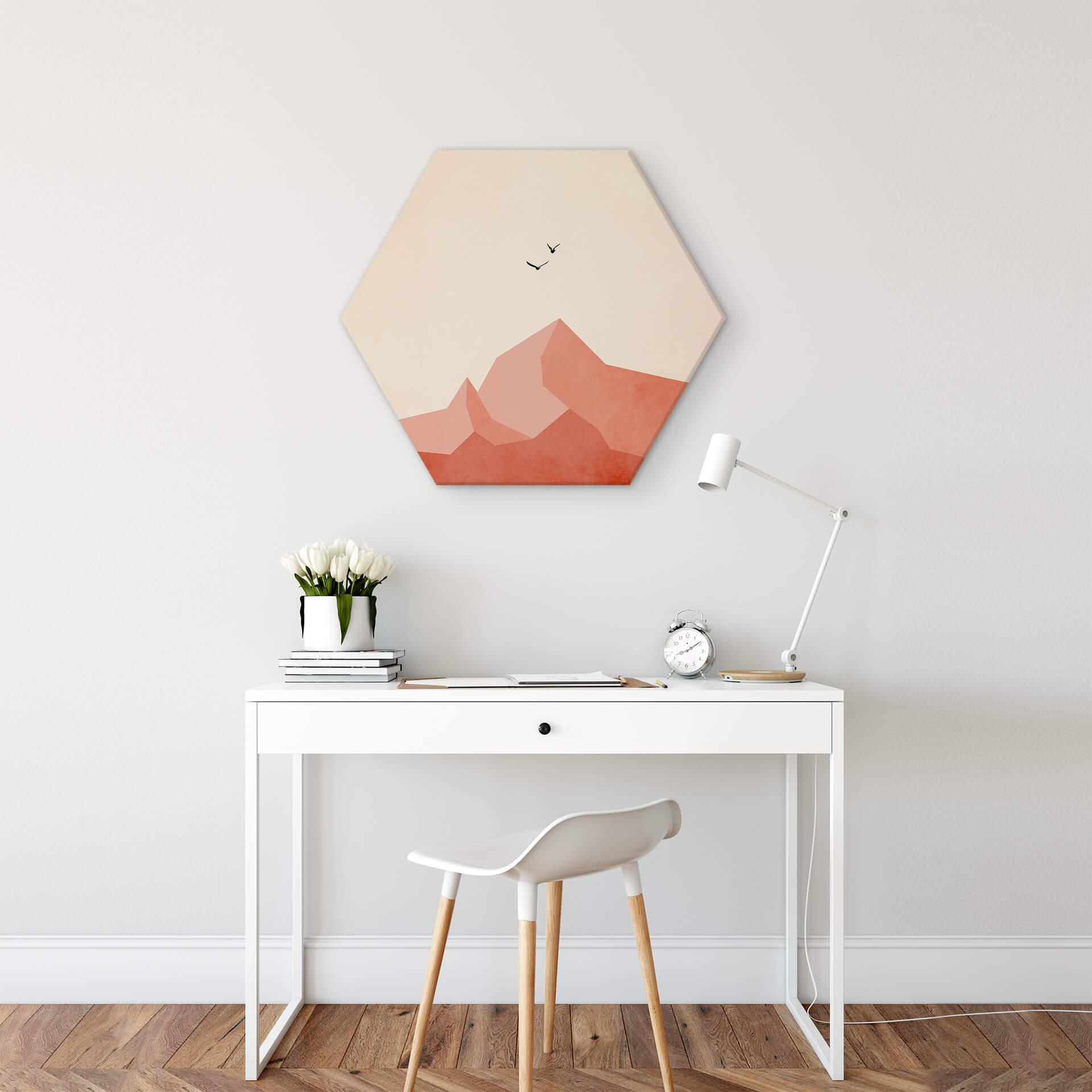 Hexagon Dibond Kubistika - Bergtoppen