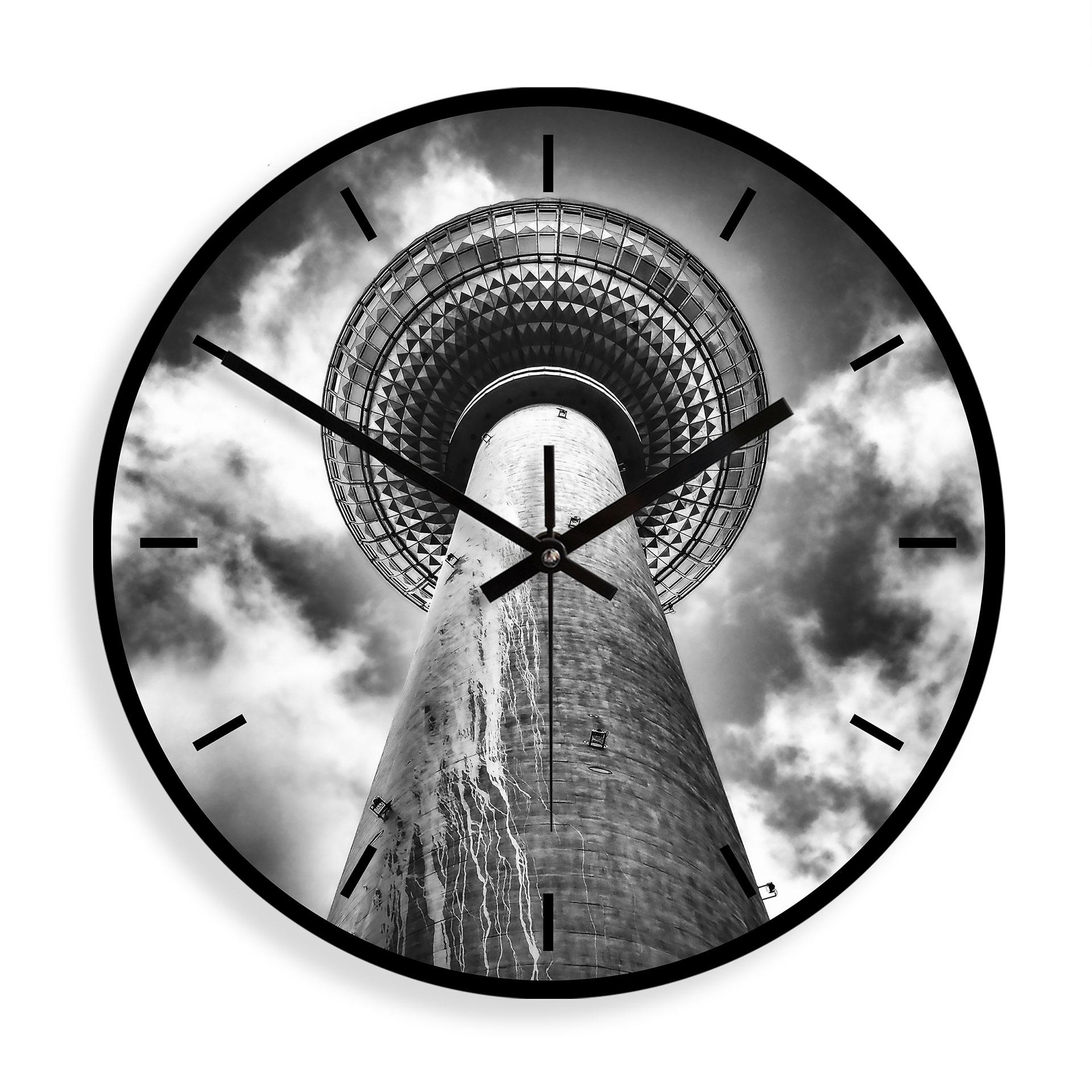 Wanduhr aus Glas - Fernsehturm Berlin - Brown - Ø 30 cm
