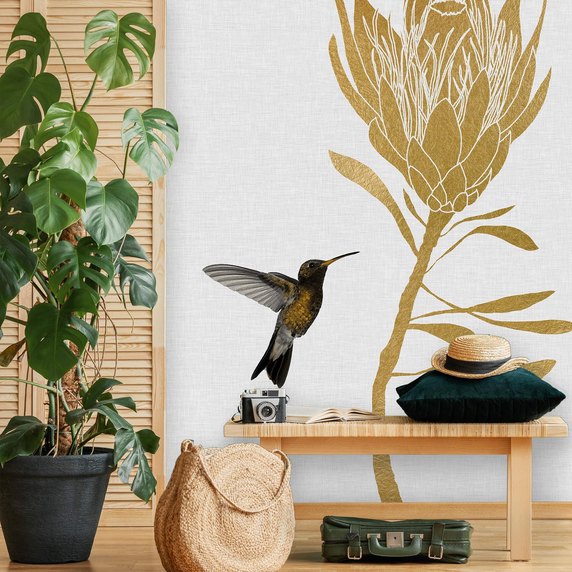 Fototapet Orara Studio - Hummingbird & Flower