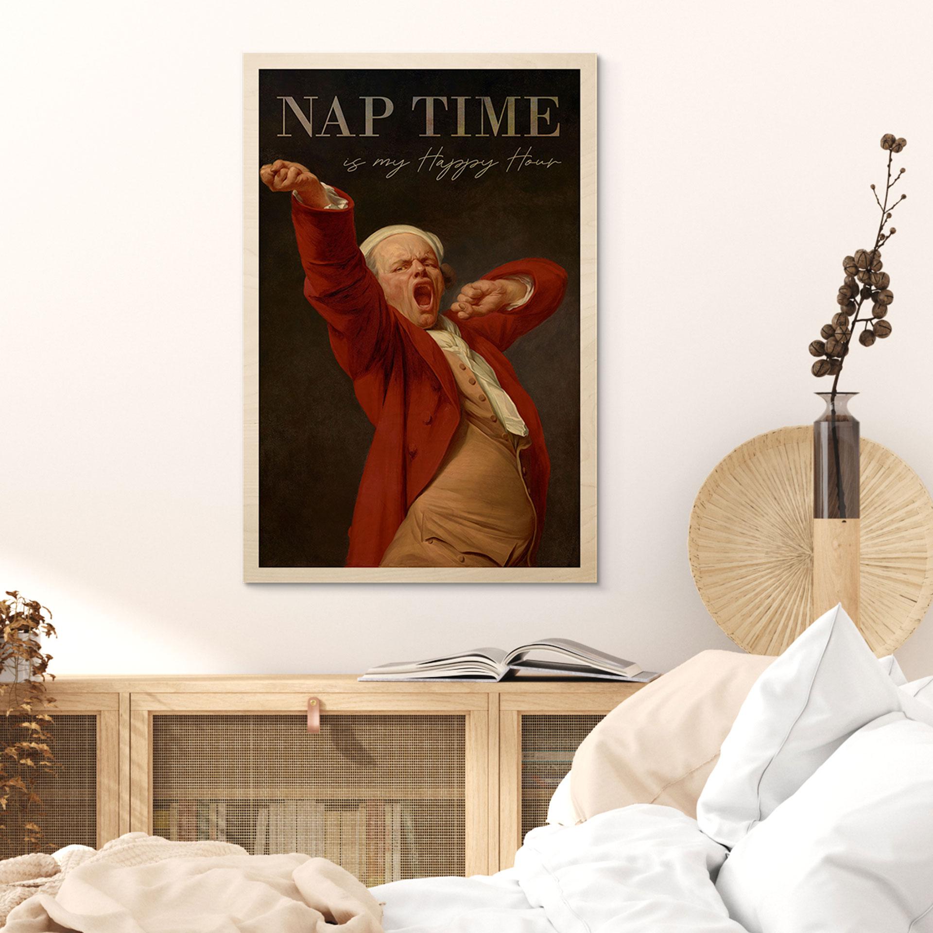 Træplakat Lur - Inspireret af Ducreux - Selvportræt
