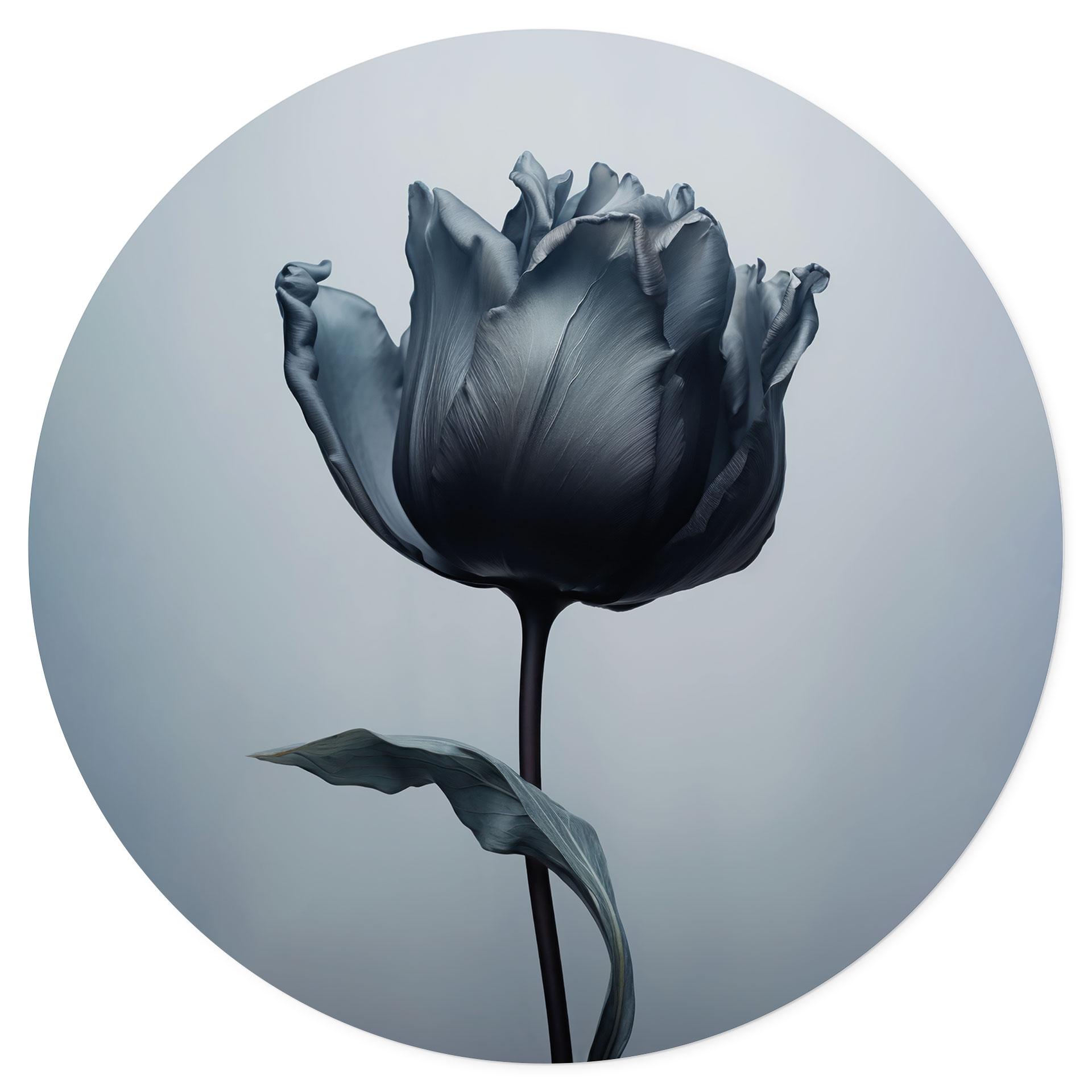 Muursticker Fluweelzachte tulp in zwart - Paksoylu