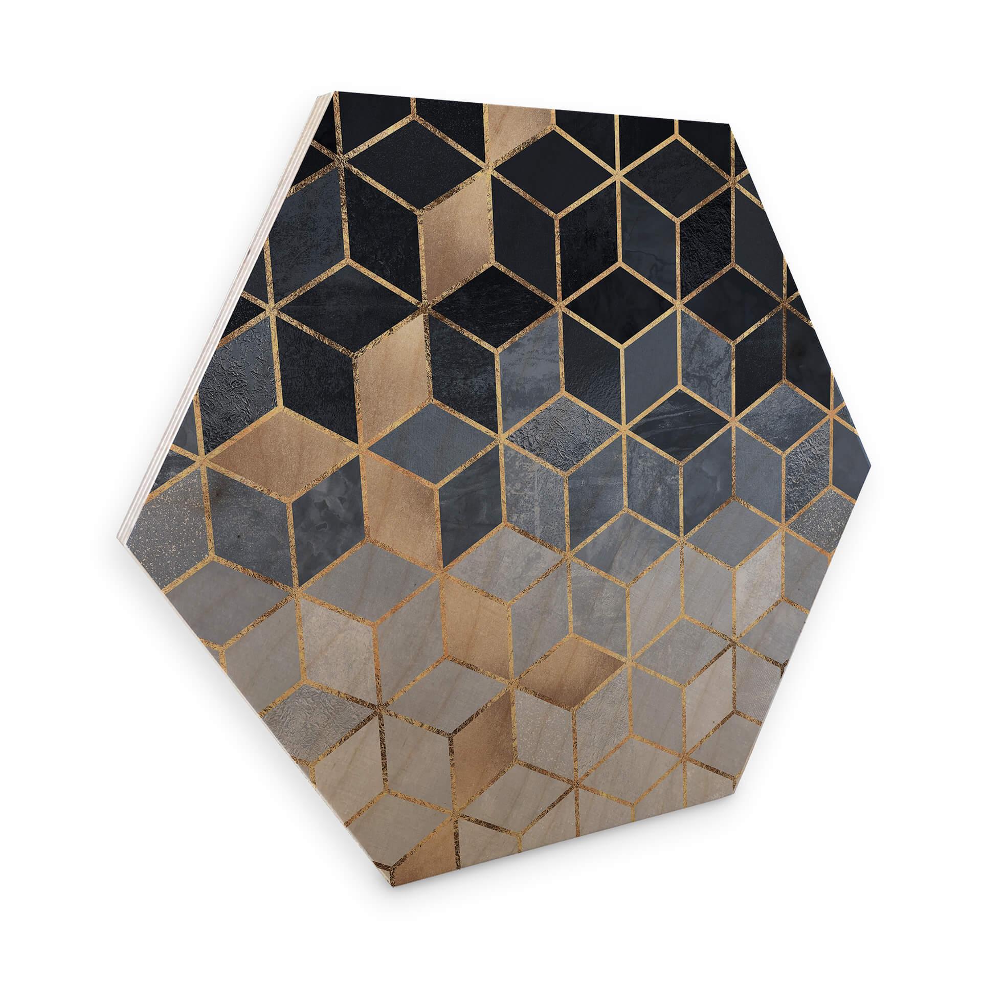 Hexagon Hout Fredriksson - Blue Geometry