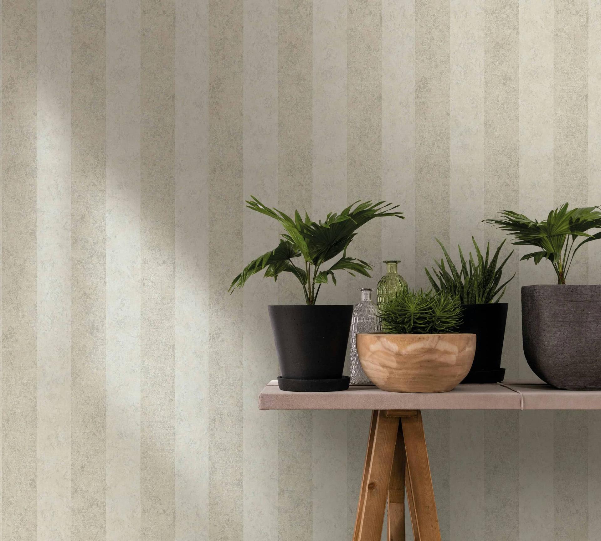 non-woven tapet beige striber til stue soveværelse køkken marburg tapet