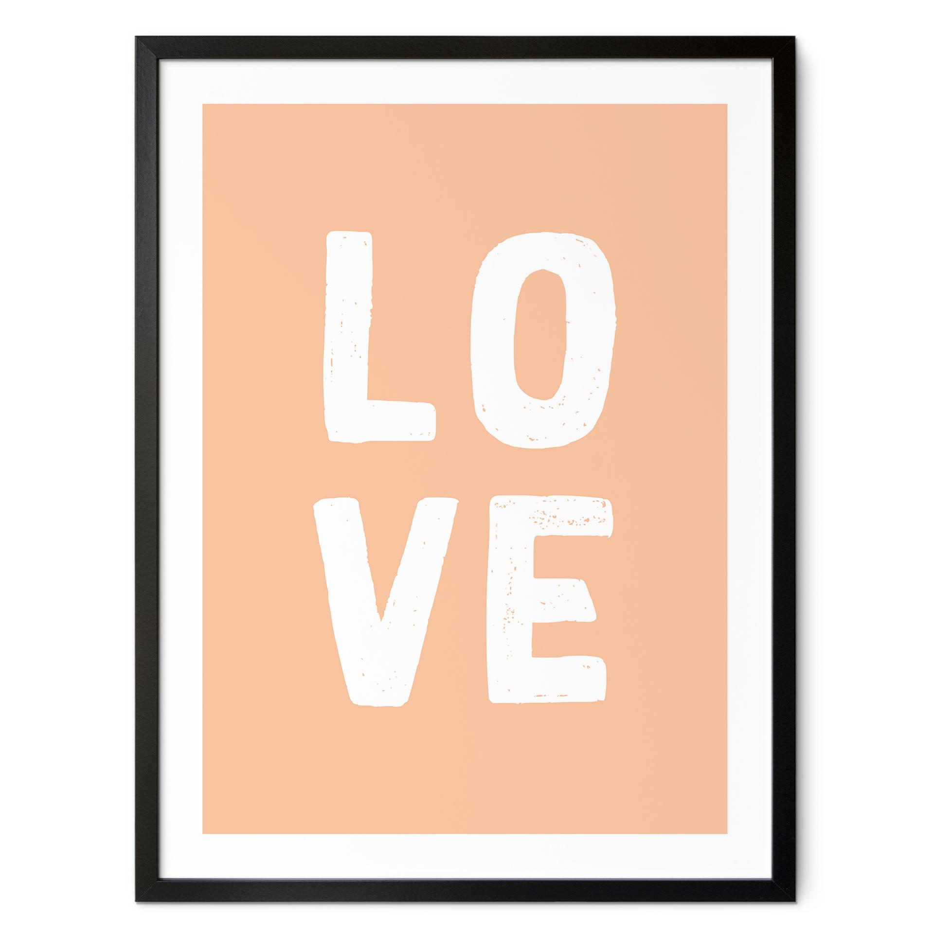 Plakat Dekoration bogstaver LOVE fersken-farve