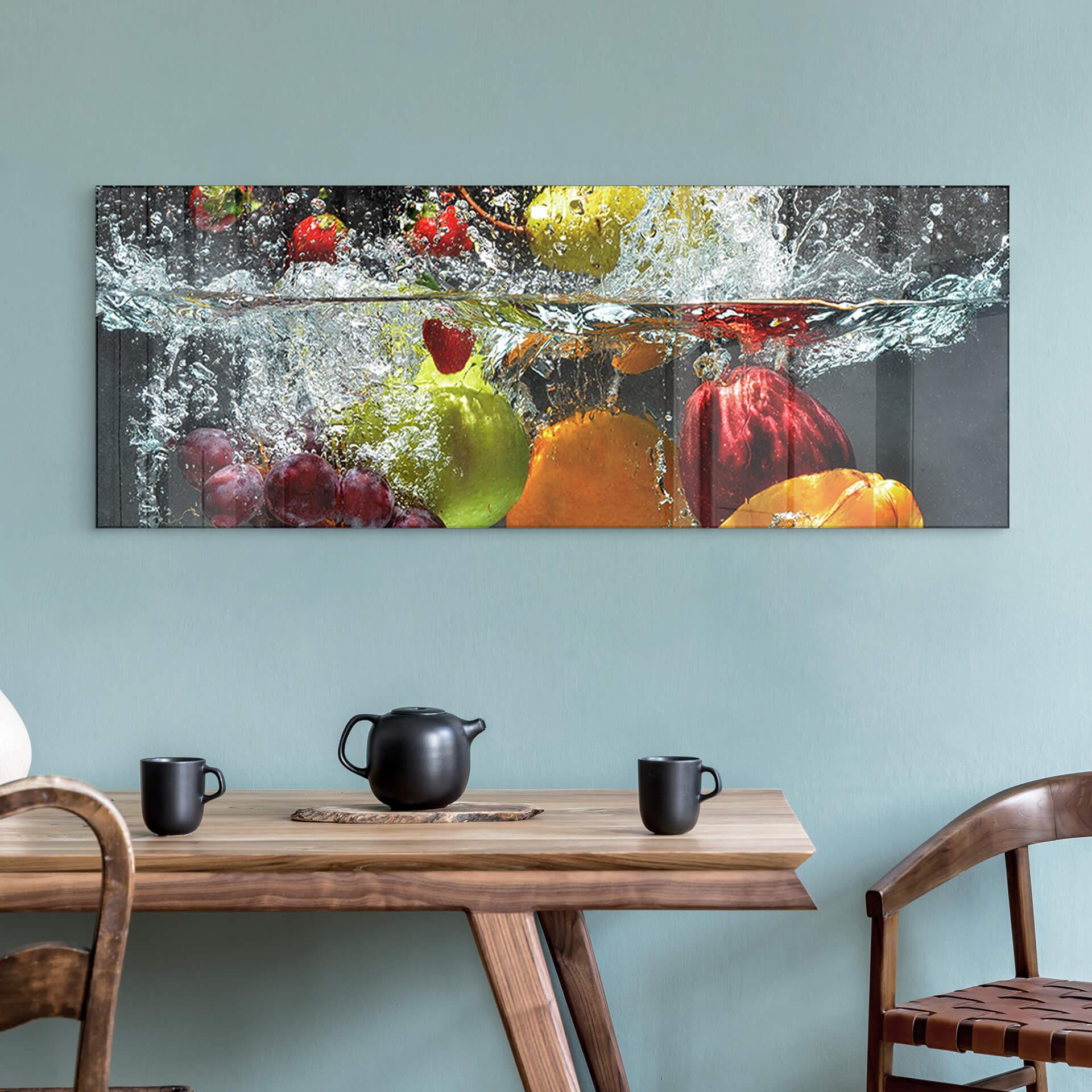 Glasschilderijen Verfrissend Fruit Panorama