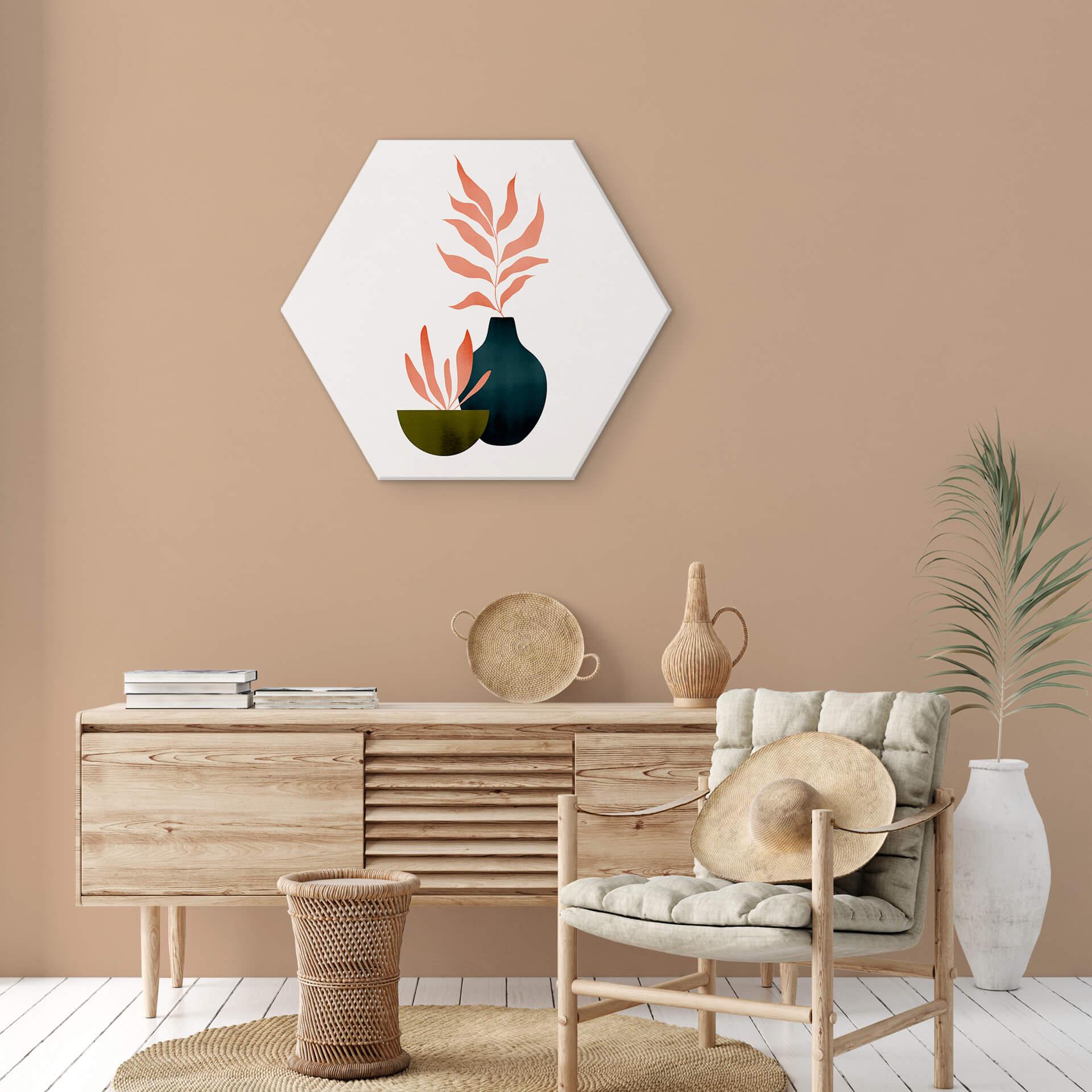 Hexagon Dibond Kubistika - Autumn Plants