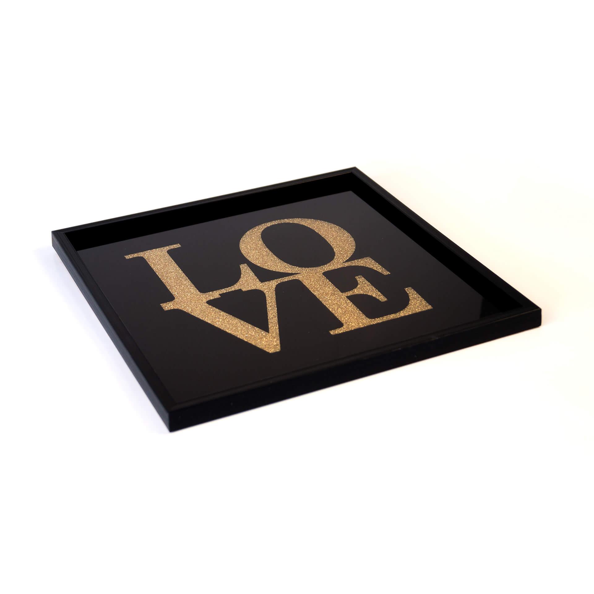 Wanddecoratie Love - Gouden glitters