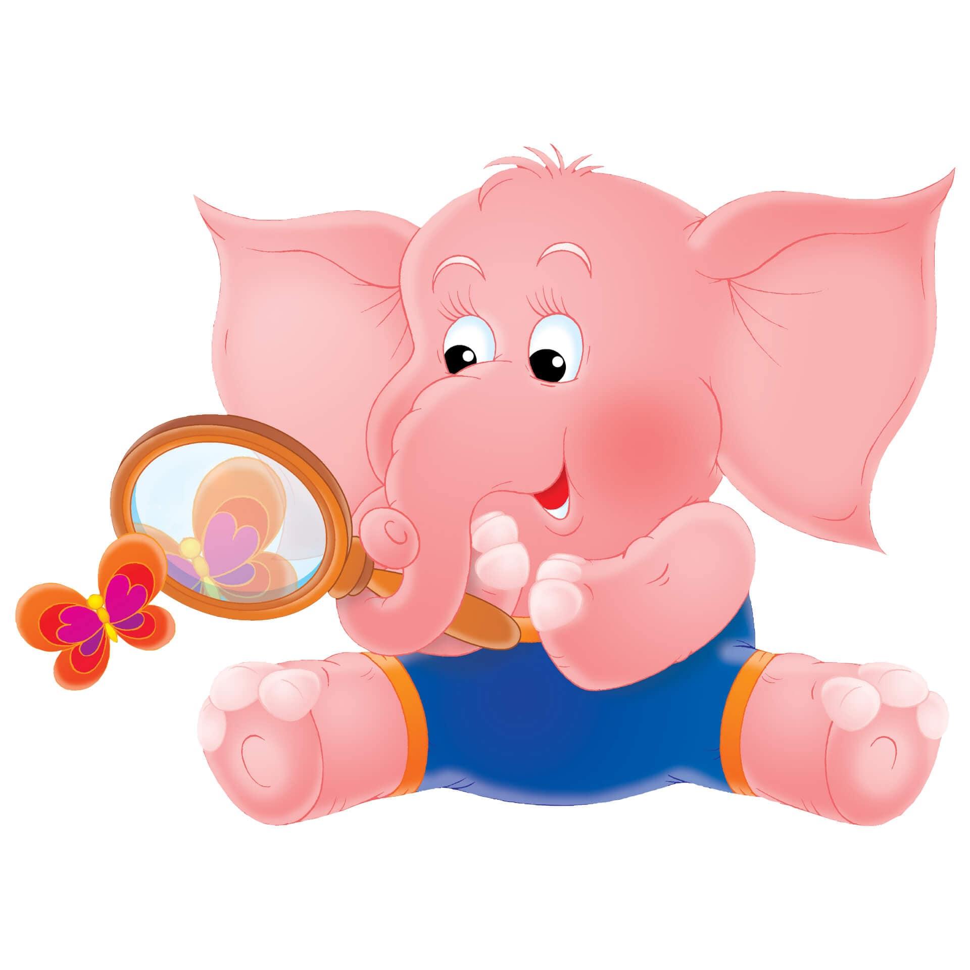 Wandtattoo Rosa Elefant