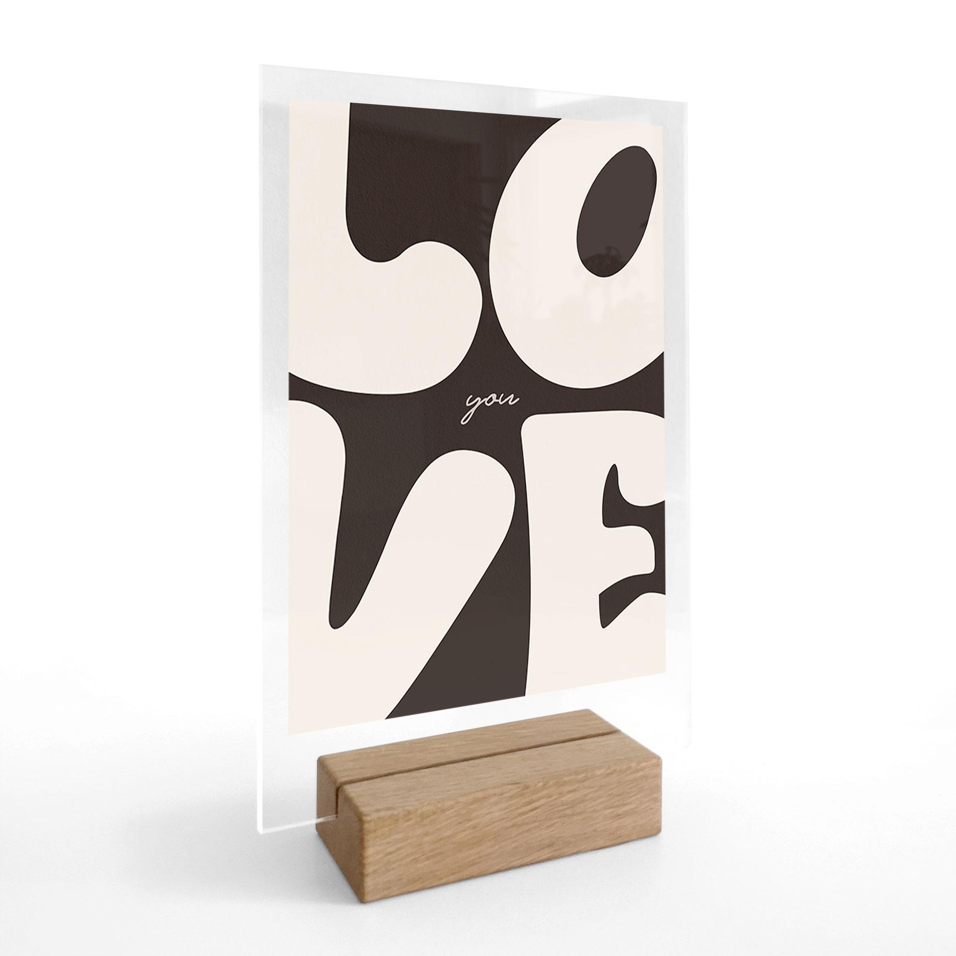 Love you Retro Letters bordstativ