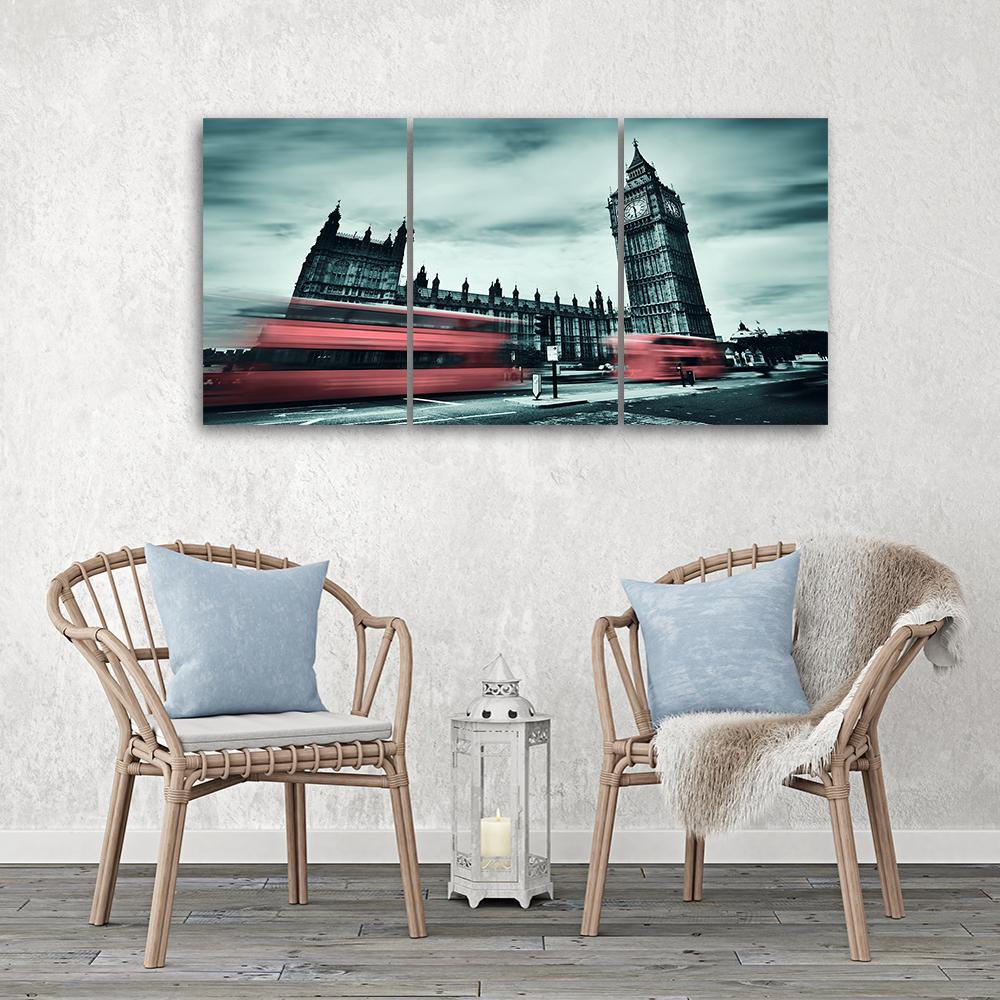 3 stykke lærredstryk, London Bus Big Ben