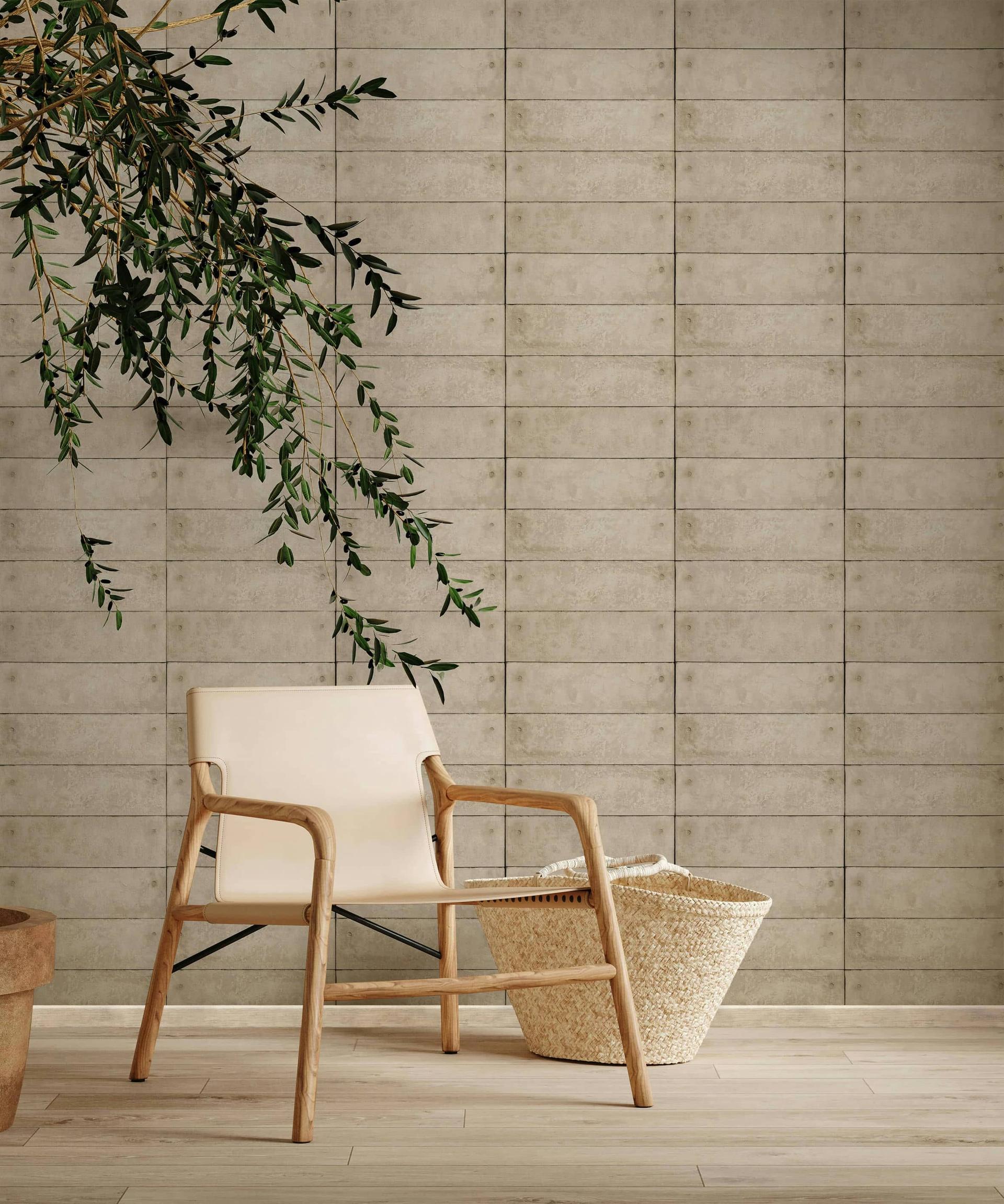 non-woven tapet beige beton look til stue soveværelse kontor marburg tapet