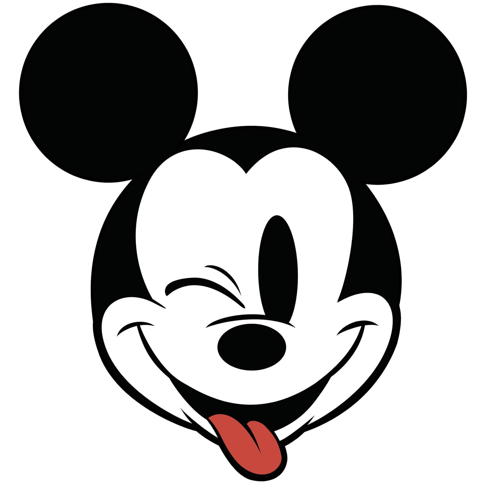 Selvklæbende tapet - Mickey Head Optimism - 125 x 125 cm