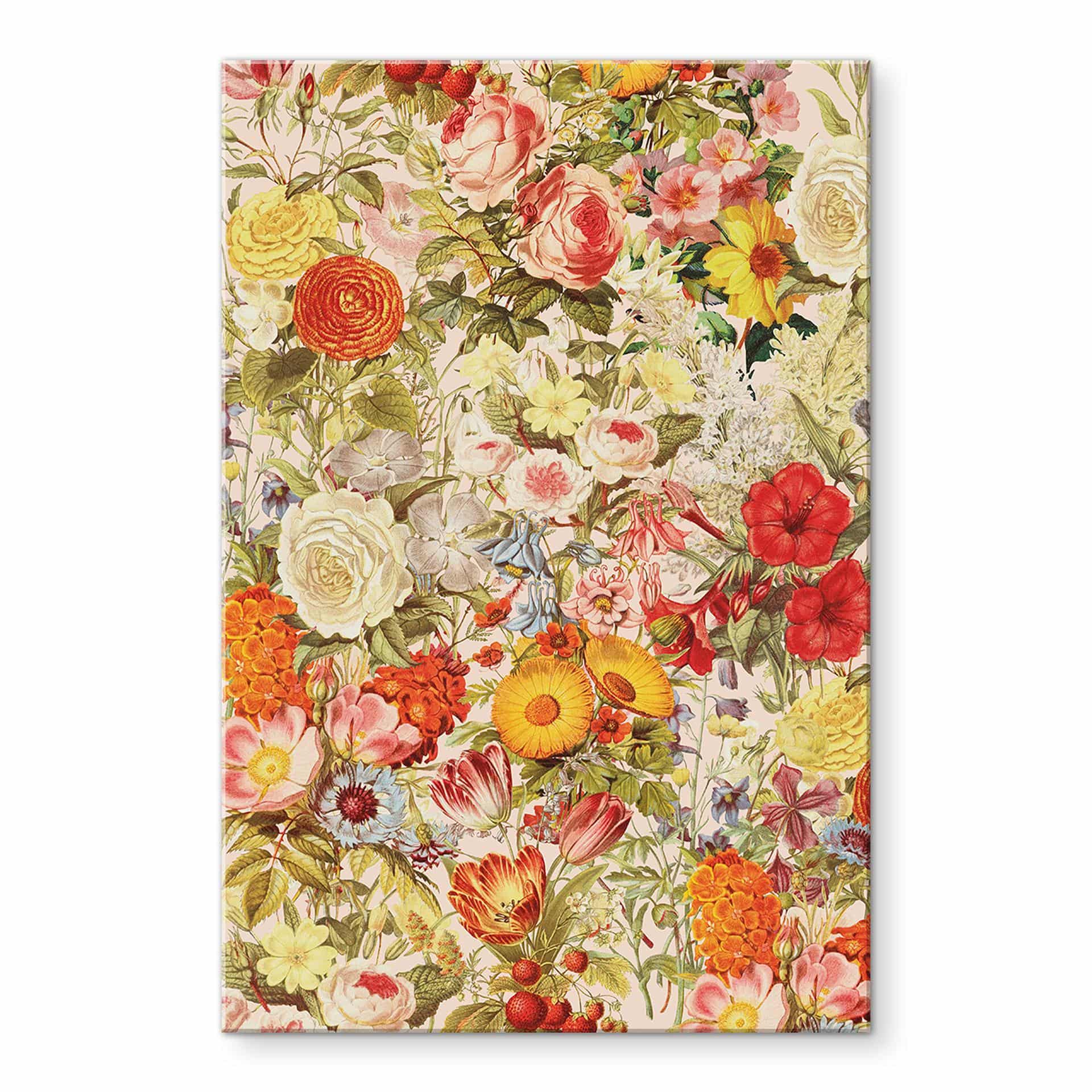 Akrylbillede Farverig blomstercollage - Frida Floral Studio
