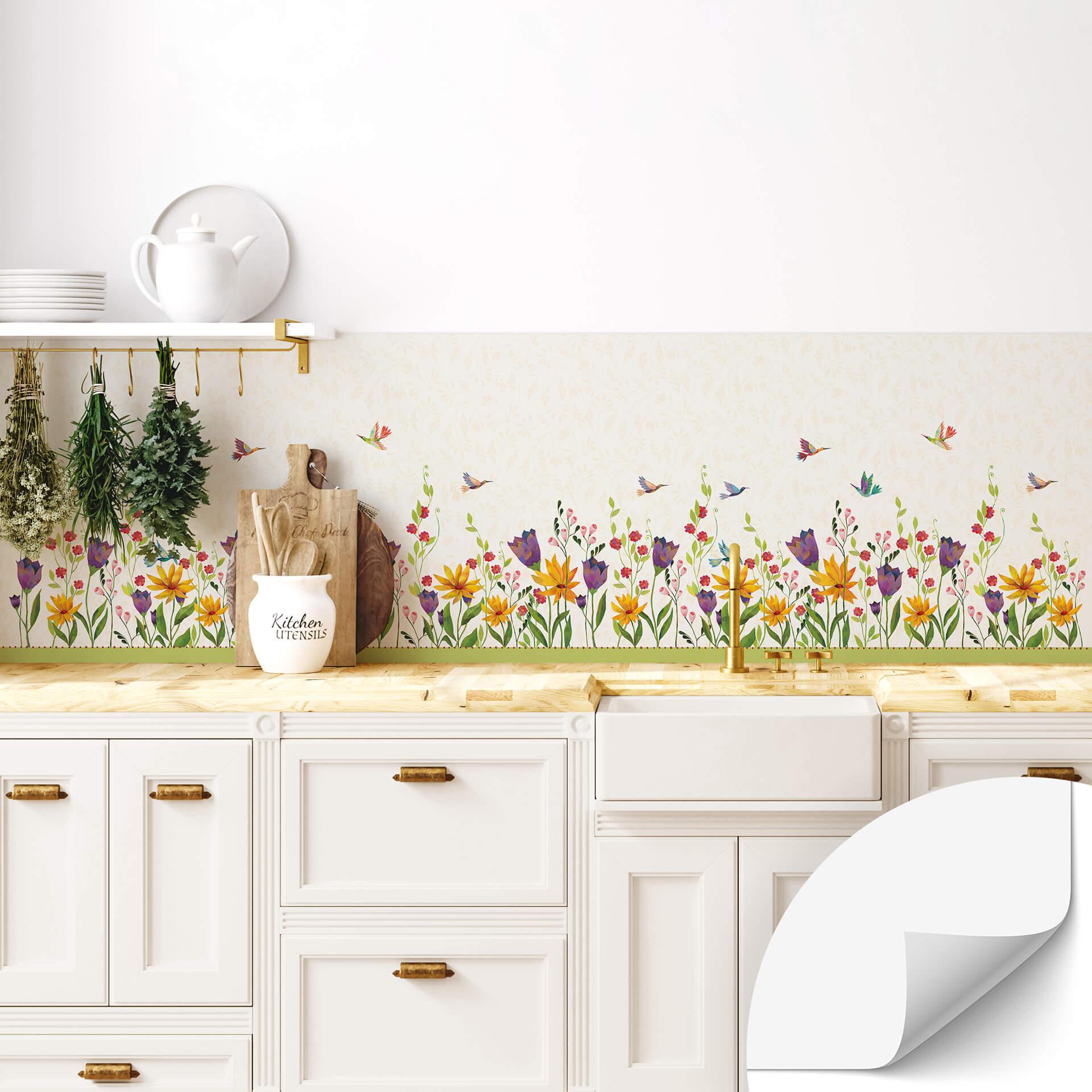 Blanz självhäftande Stänkpanel - Blossom poesi