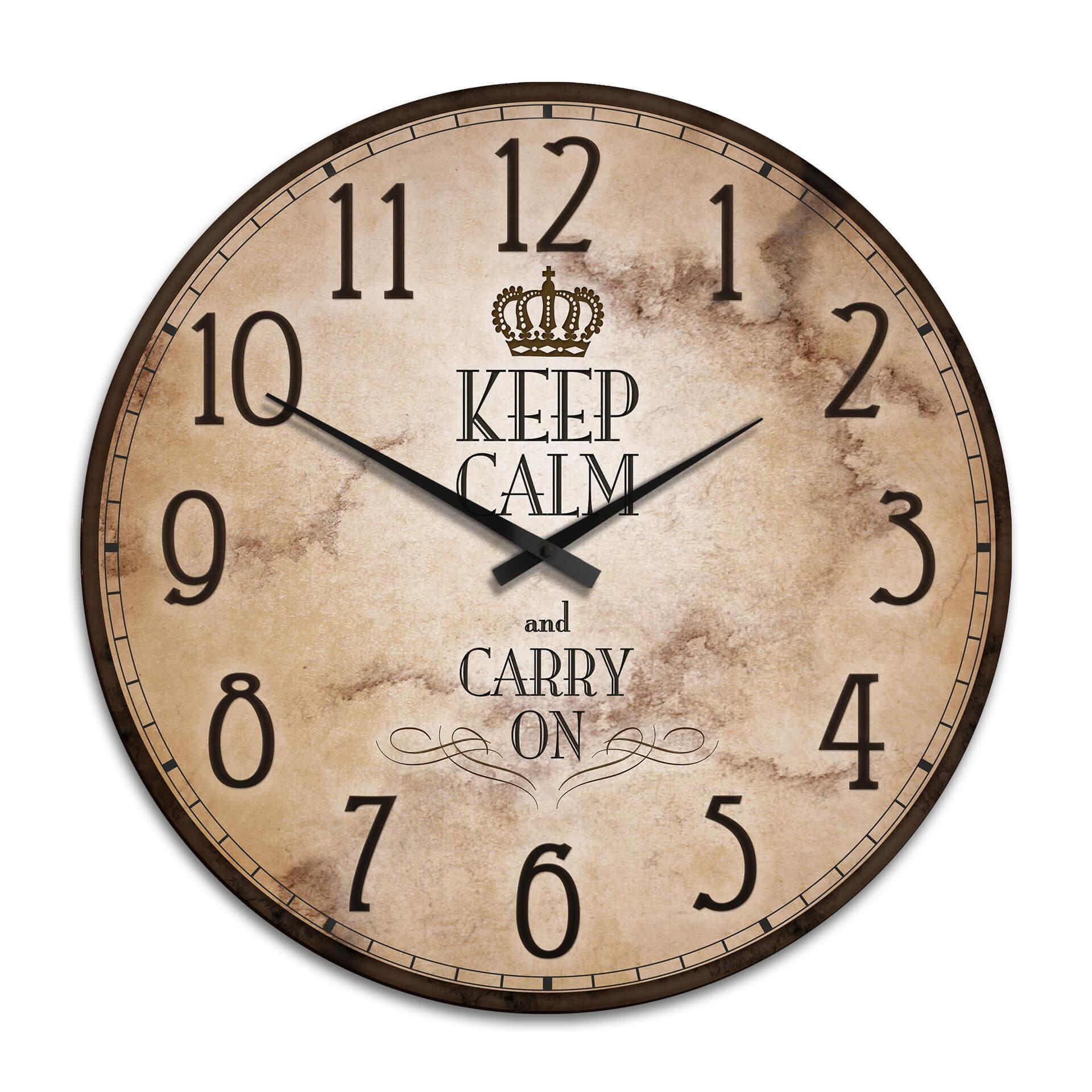 Orologio XXL - Keep Calm and Carry on
