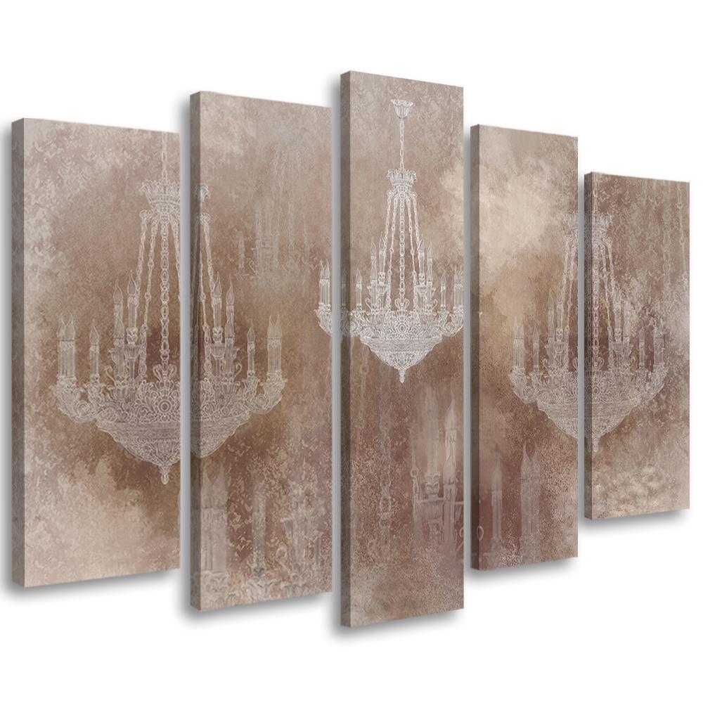 Canvas print 5 dele, lysekrone