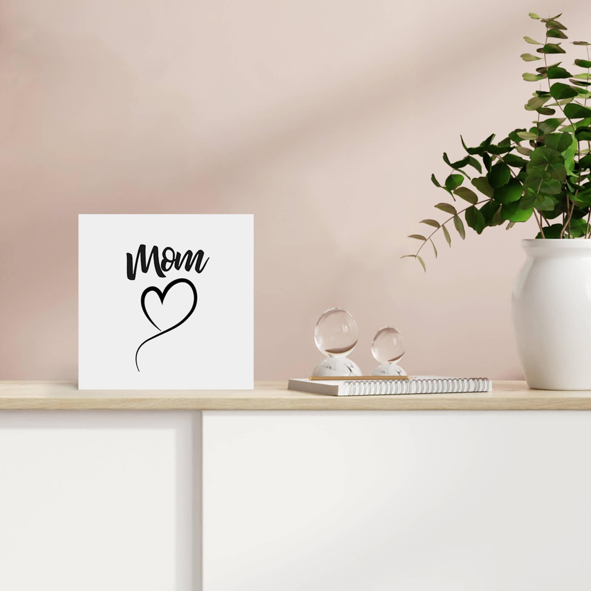 Houten Wanddecoratie - Mama hart - 15x15 cm