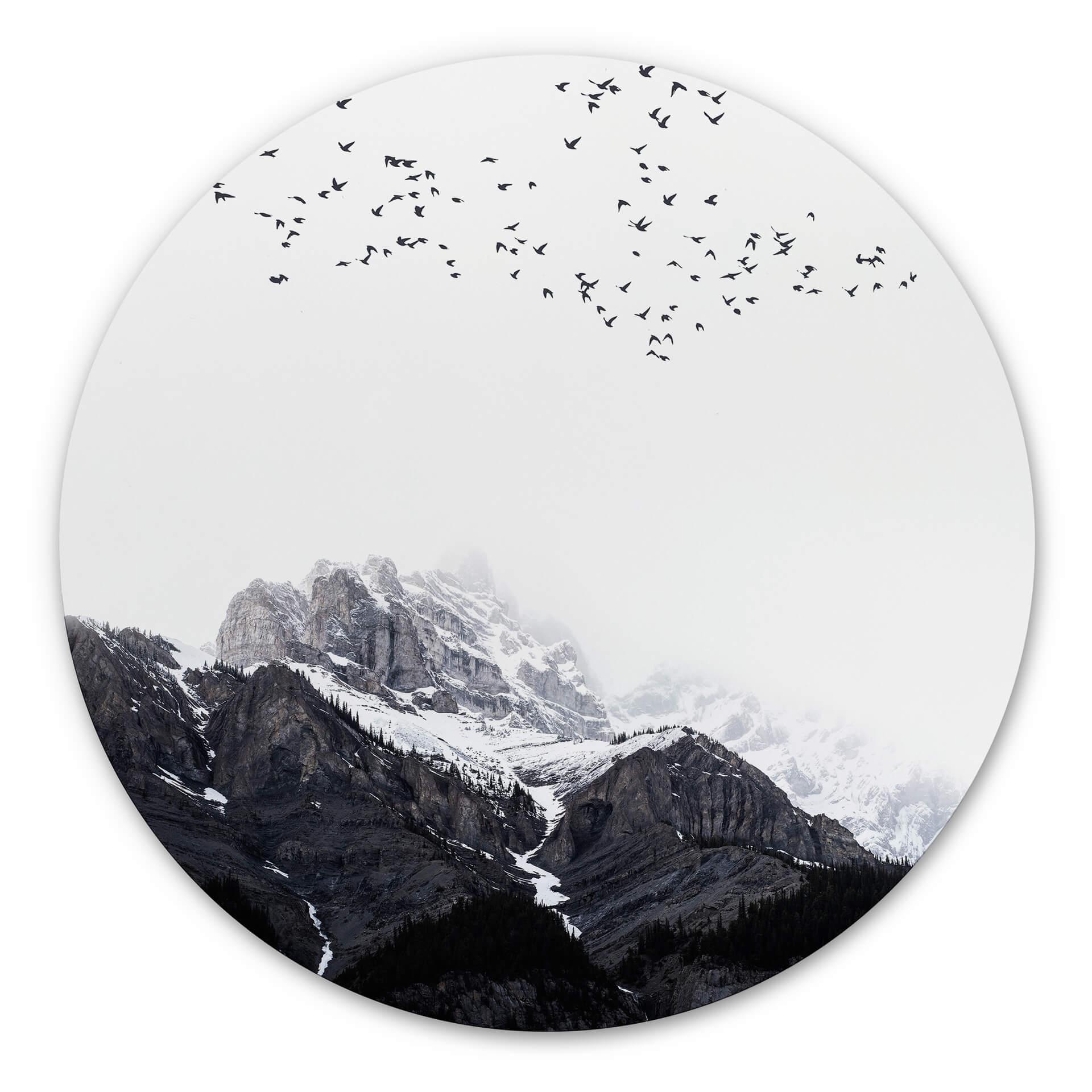 Wandcirkel Kubistika - High in the Mountains