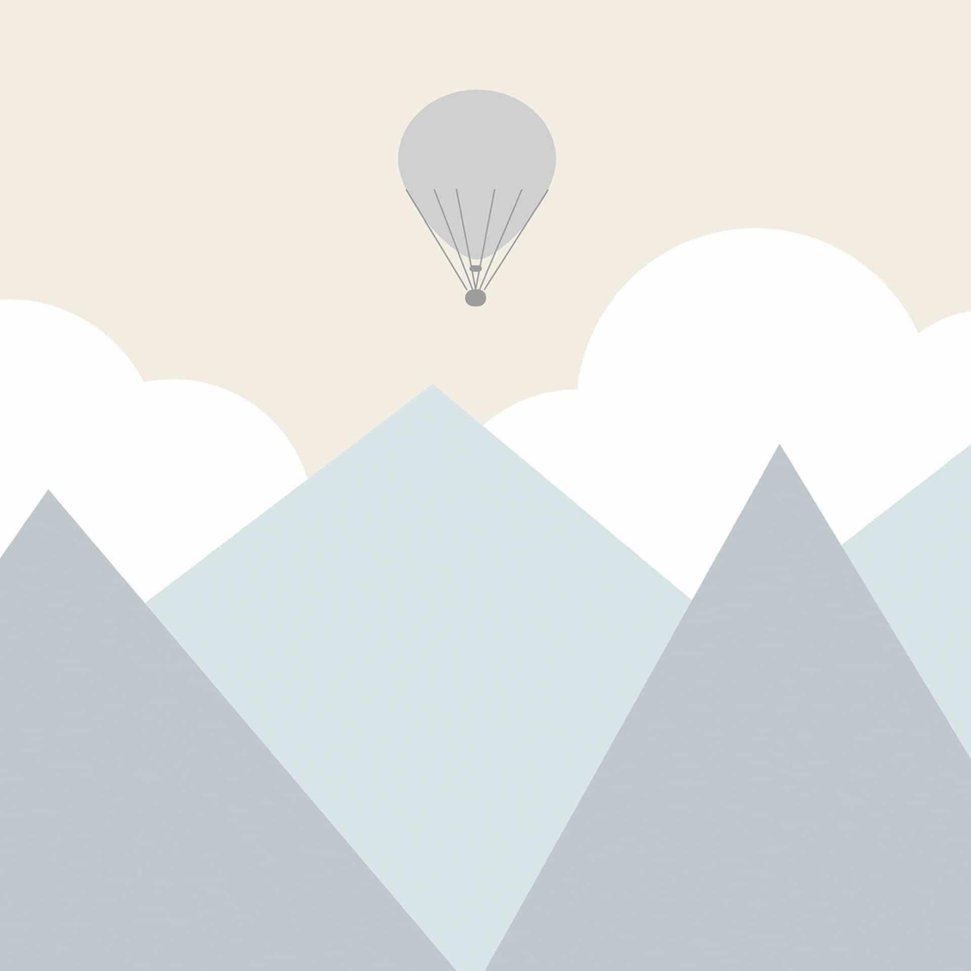 KidsMountains3 berg behang in groen wit - vliesbehang Designwalls 2 - 2,55 x 3,5 m