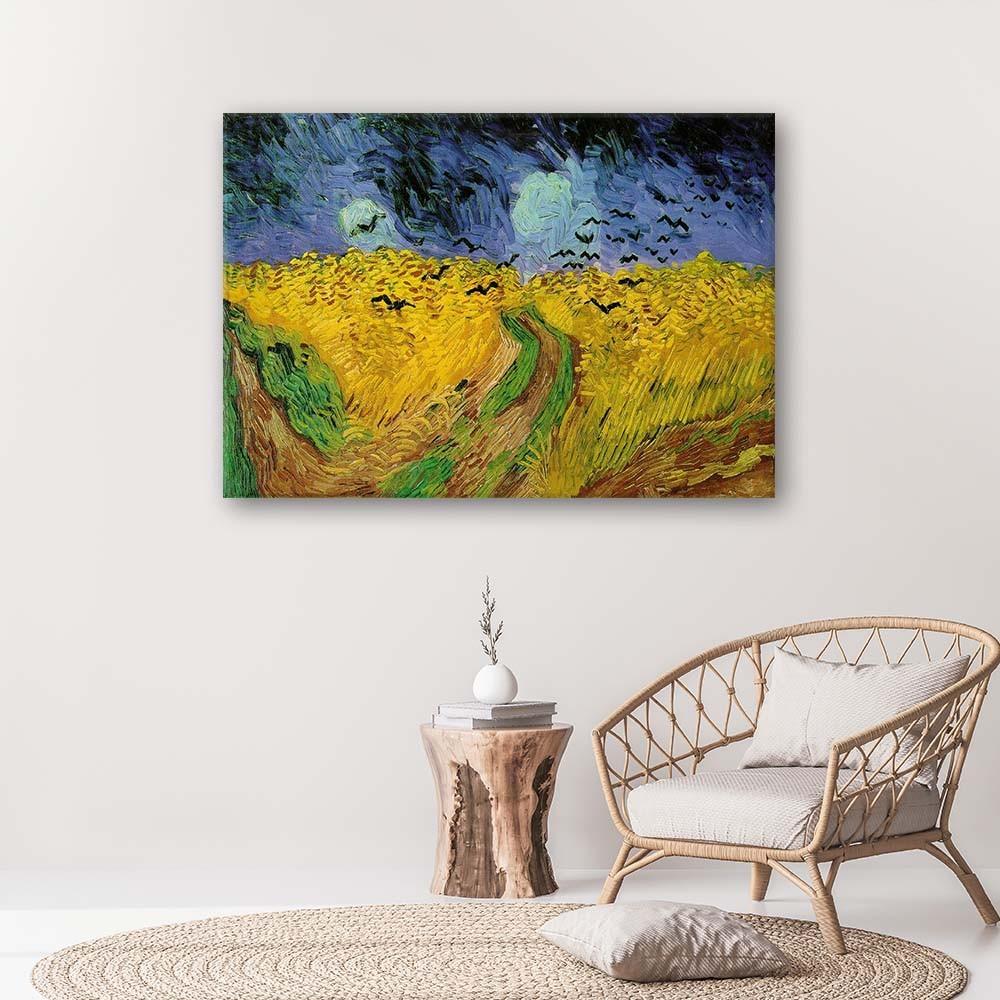 Canvasbillede, Hvedemark med ravne - Vincent van Gogh