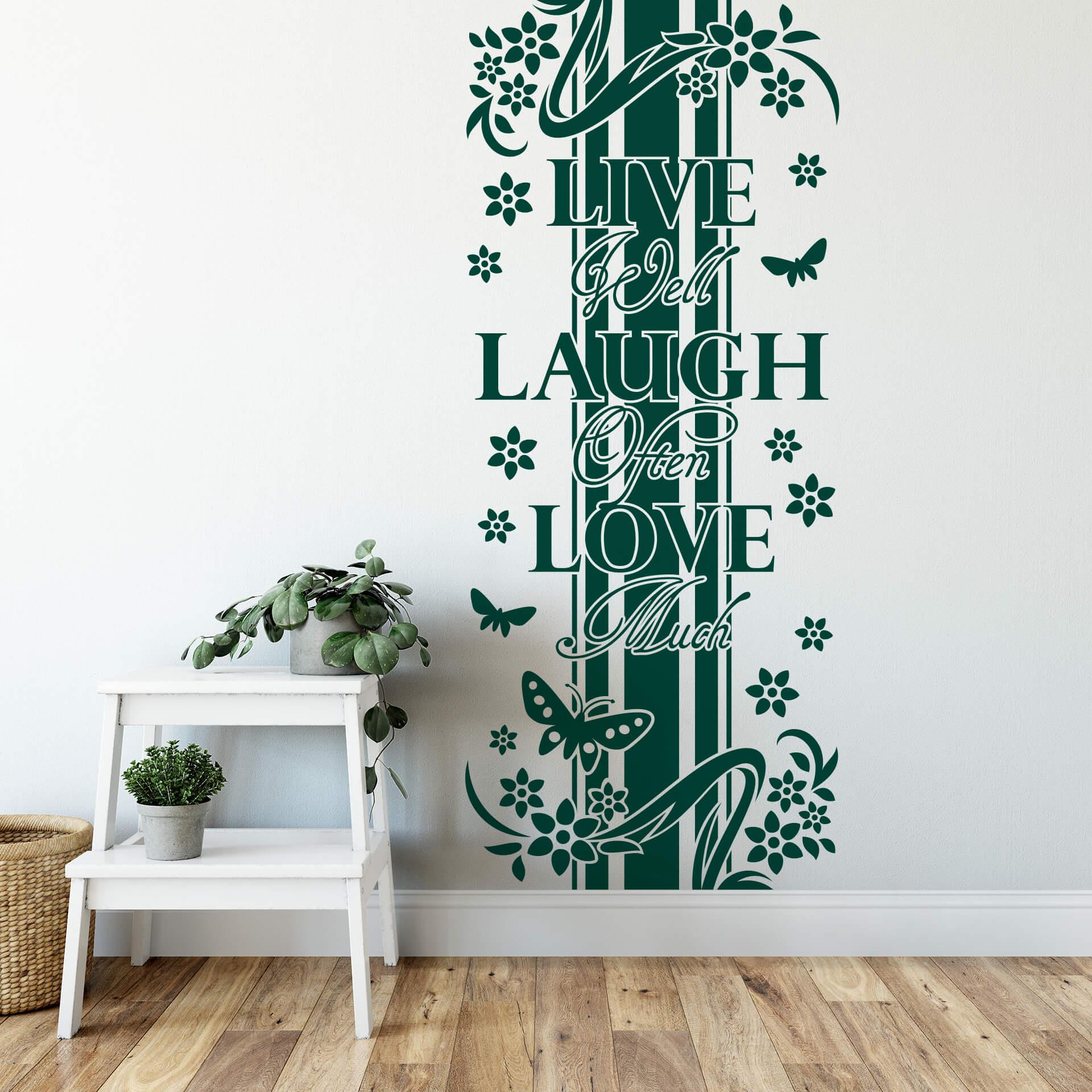 Sticker mural - Bordure Live laugh Love