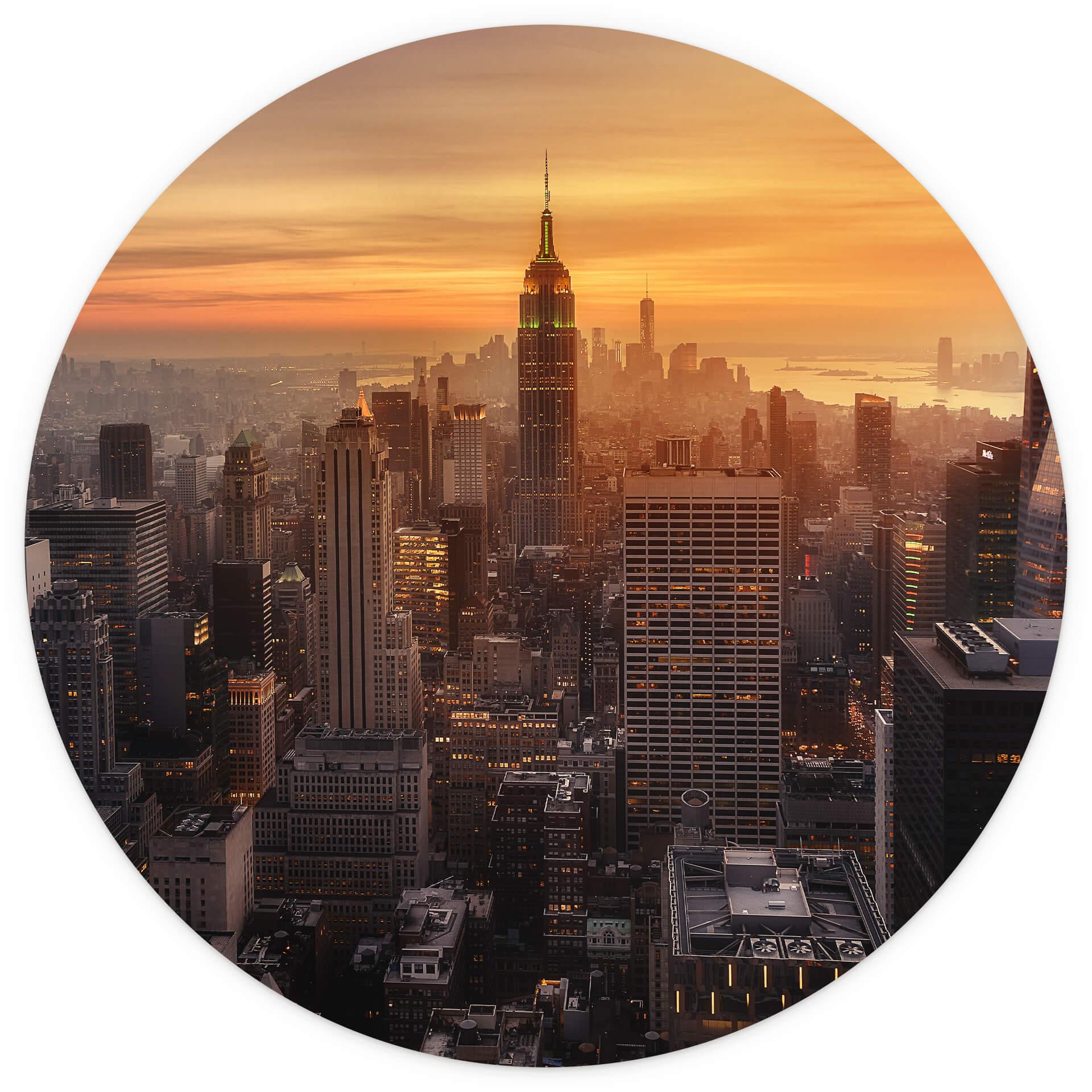 Behangcirkel Ruiz Dueso - New York Sunset - vliesbehang/zelfklevend vliesbehang