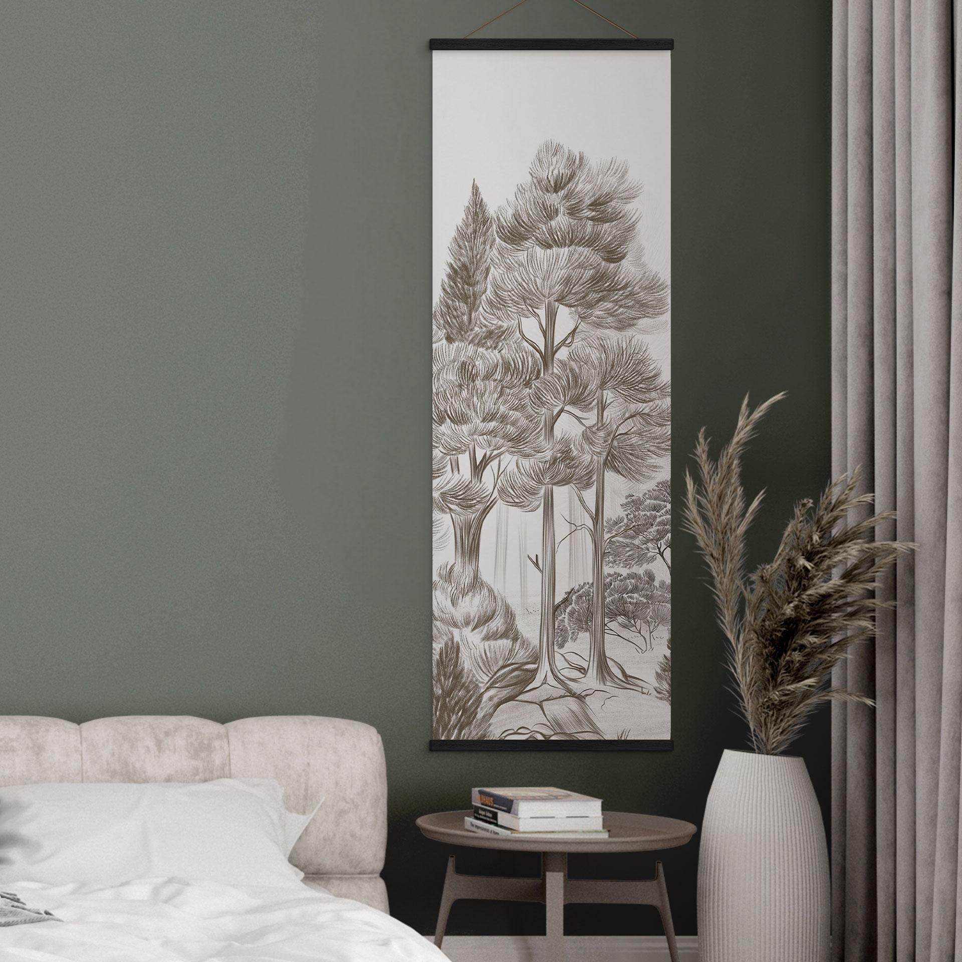Stoffbild Wald mit Waldlandschaft in Beige - Ms Tiff - Panorama
