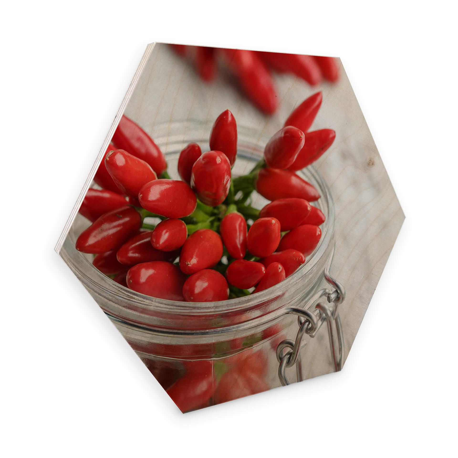 Hexagon Hout berkenfineer - Hot Chili