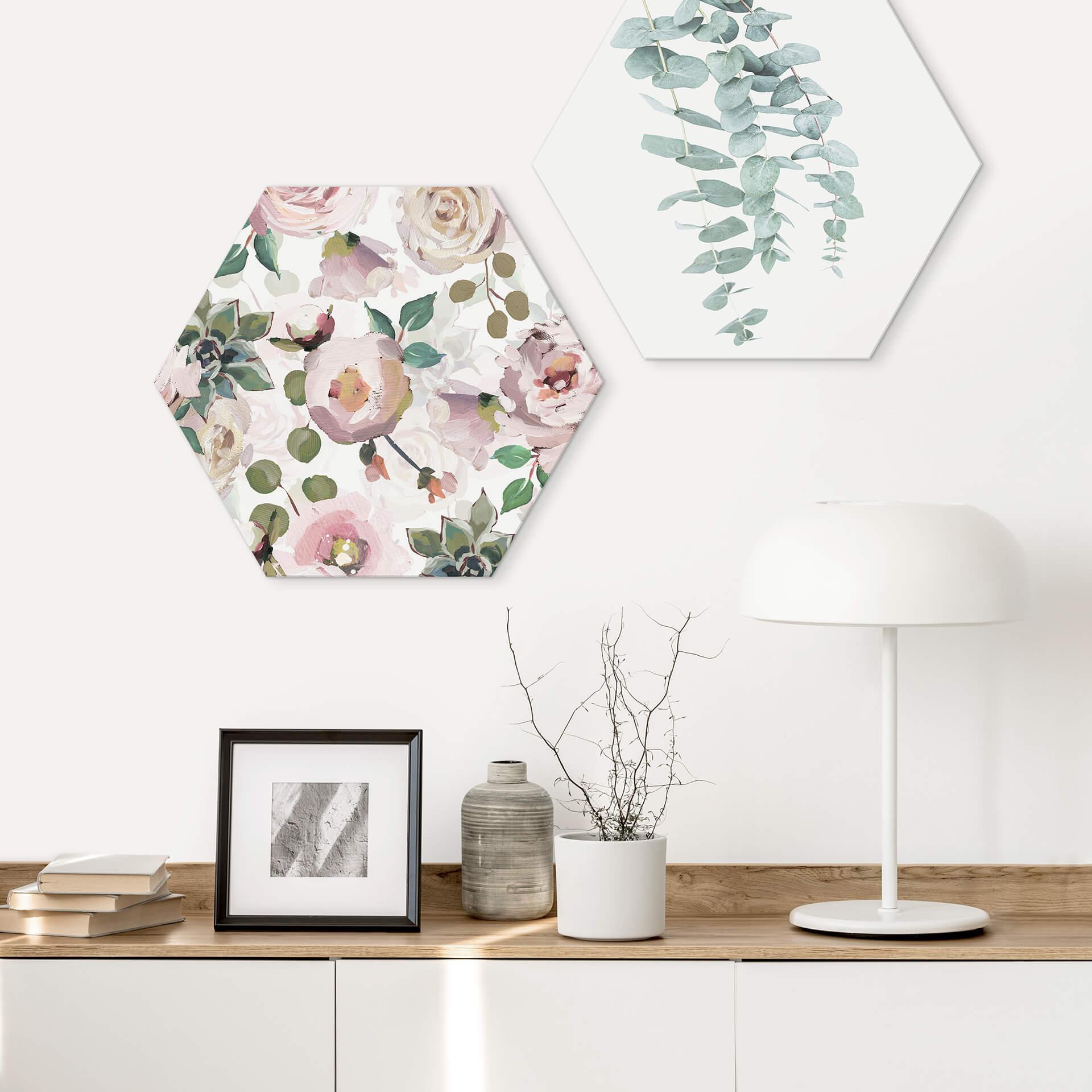 Hexagon - UN Designs - Blomster i kunstnerisk stil
